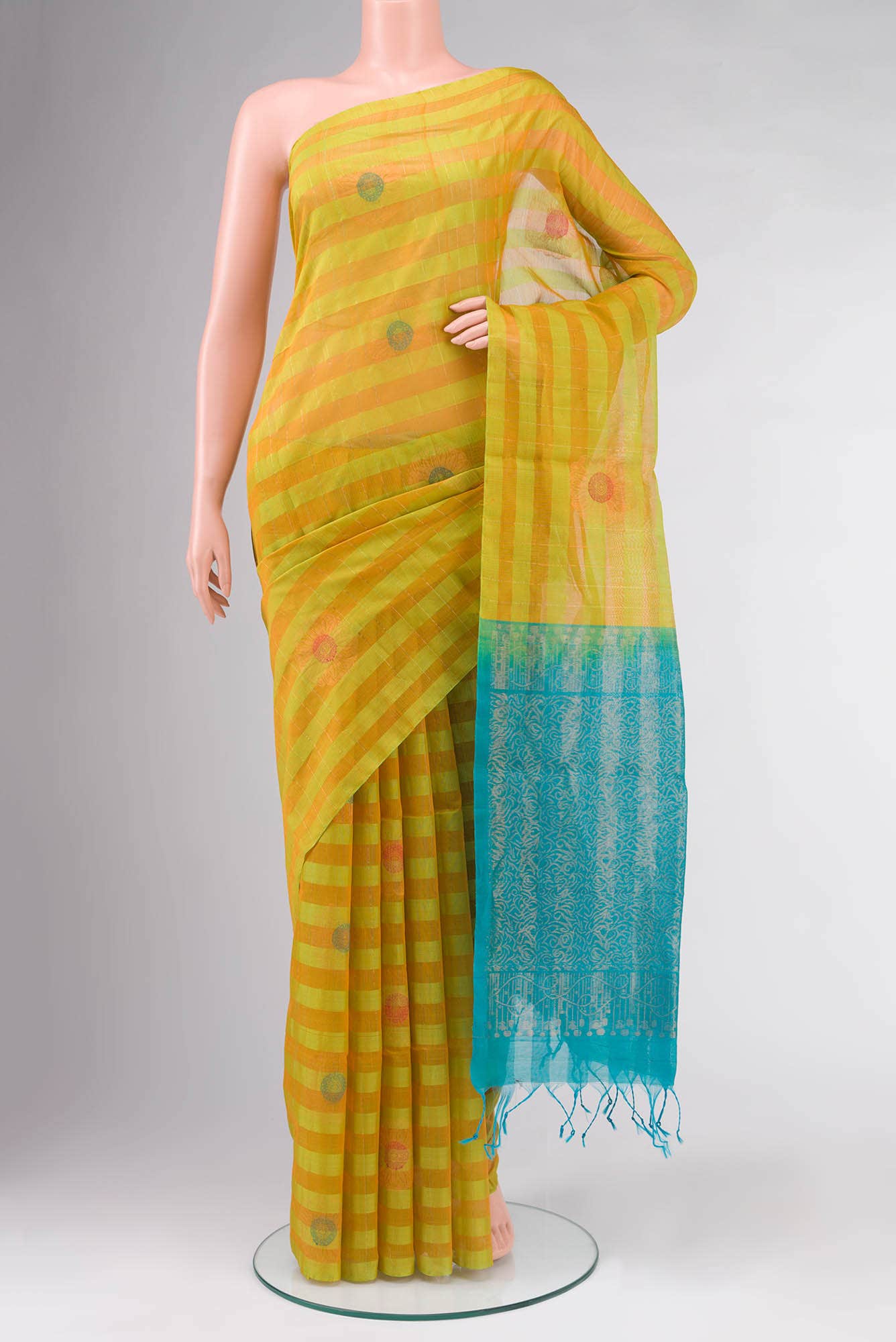 Green Silk Cotton Saree