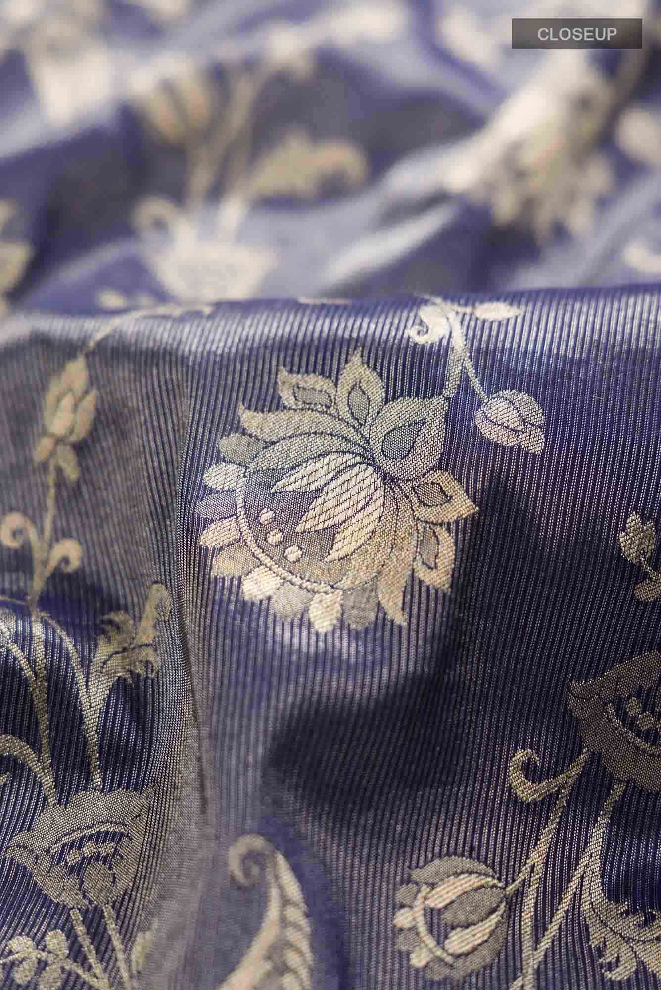 Blue Banarasi Silk Saree