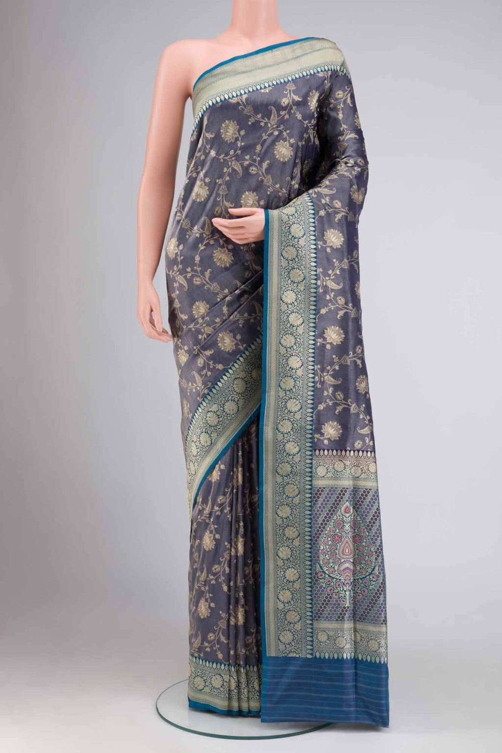 Blue Banarasi Silk Saree