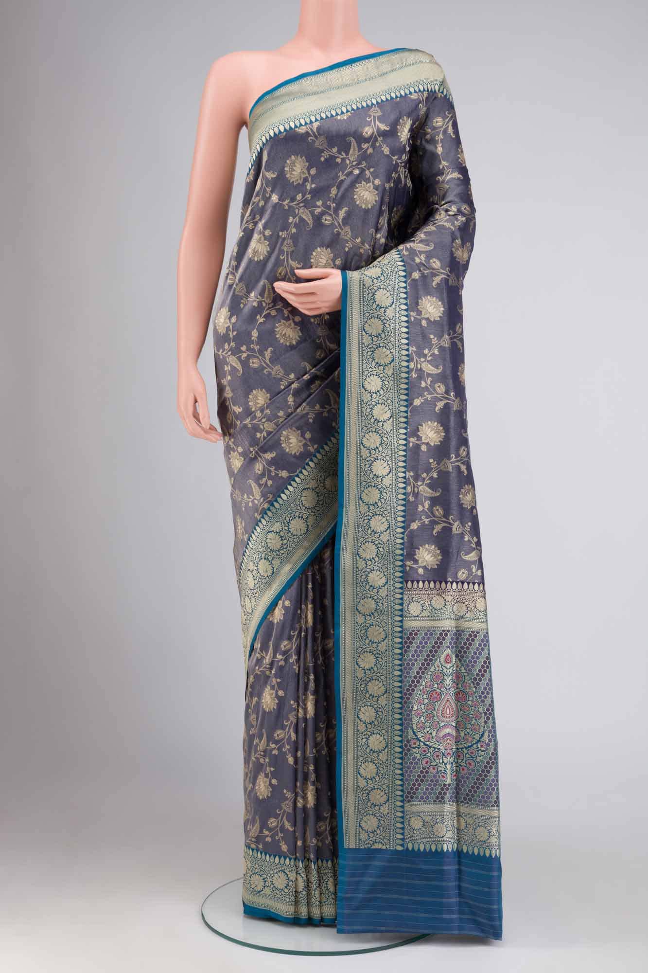 Blue Banarasi Silk Saree