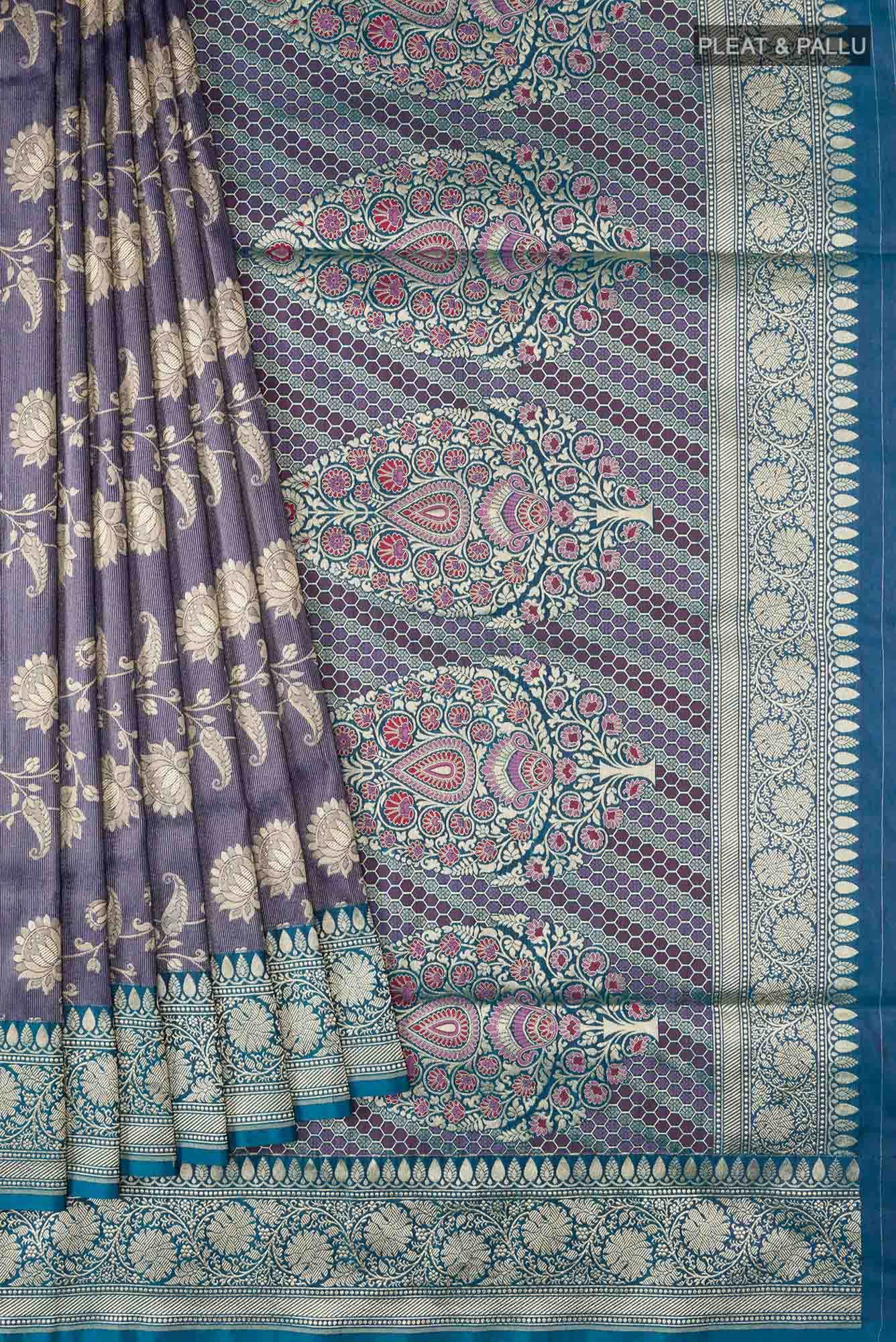 Blue Banarasi Silk Saree