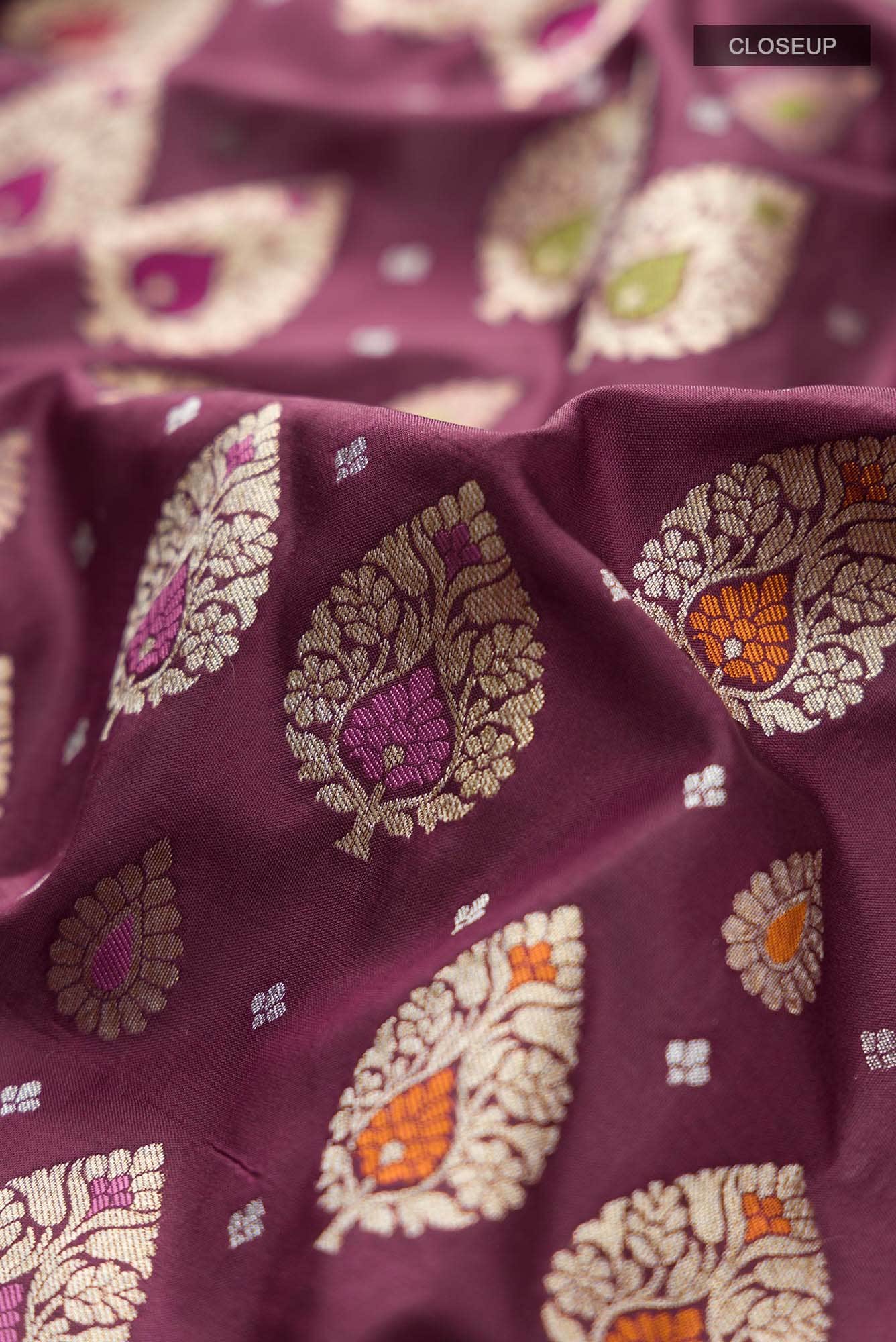 Purple Banarasi Silk Saree