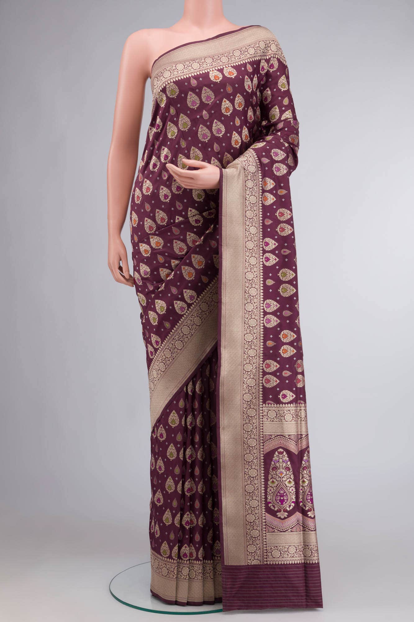Purple Banarasi Silk Saree