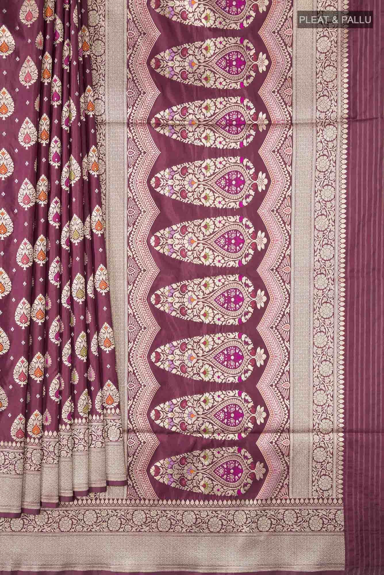 Purple Banarasi Silk Saree