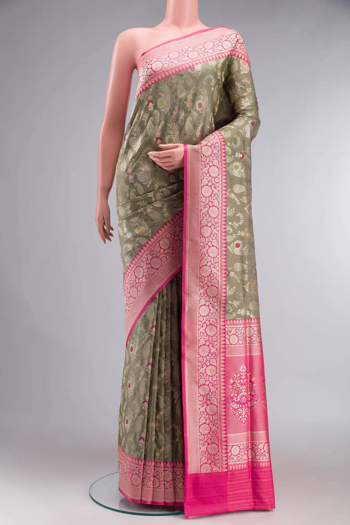 Green Banarasi Silk Saree