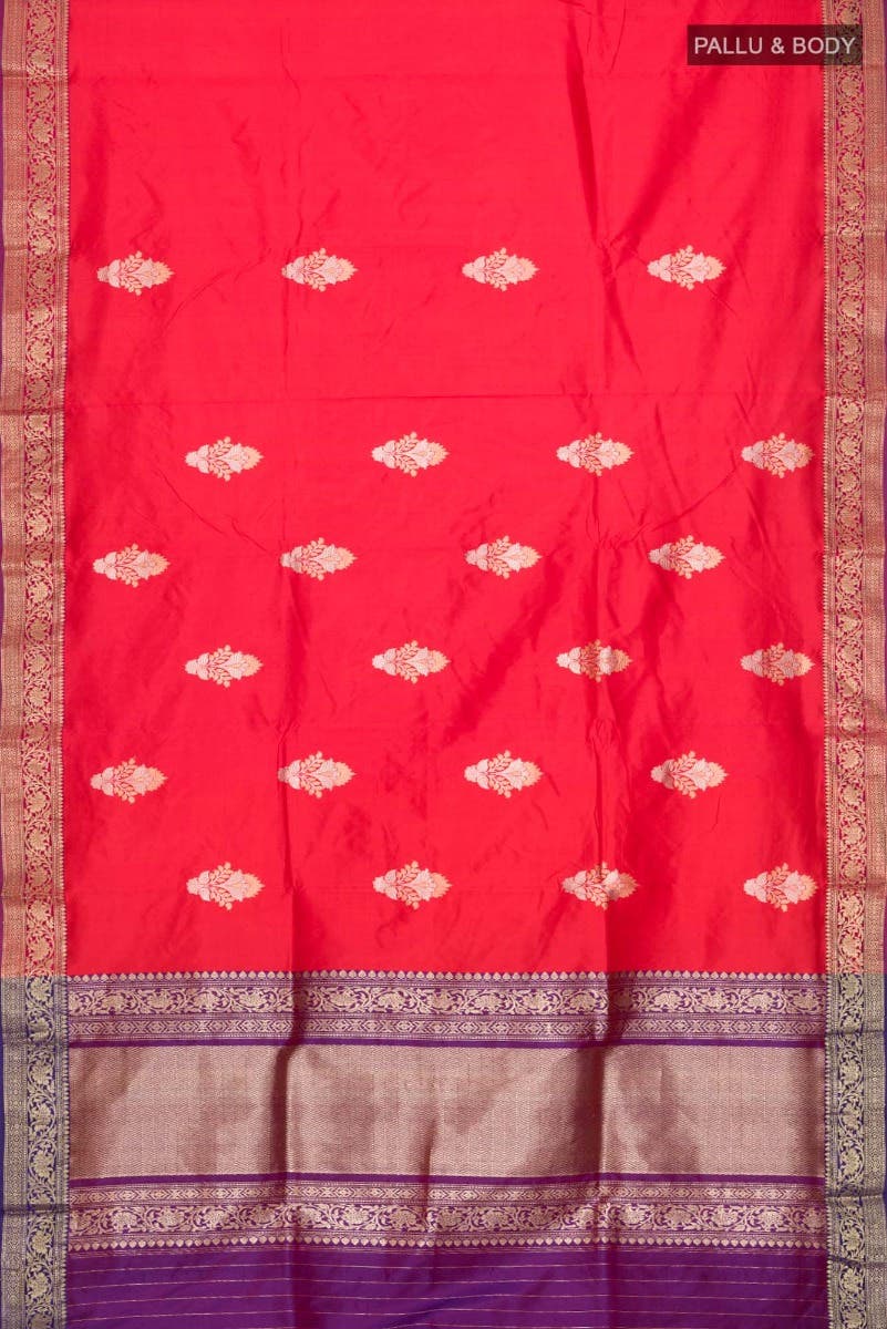 Red Banarasi Katan Silk Saree