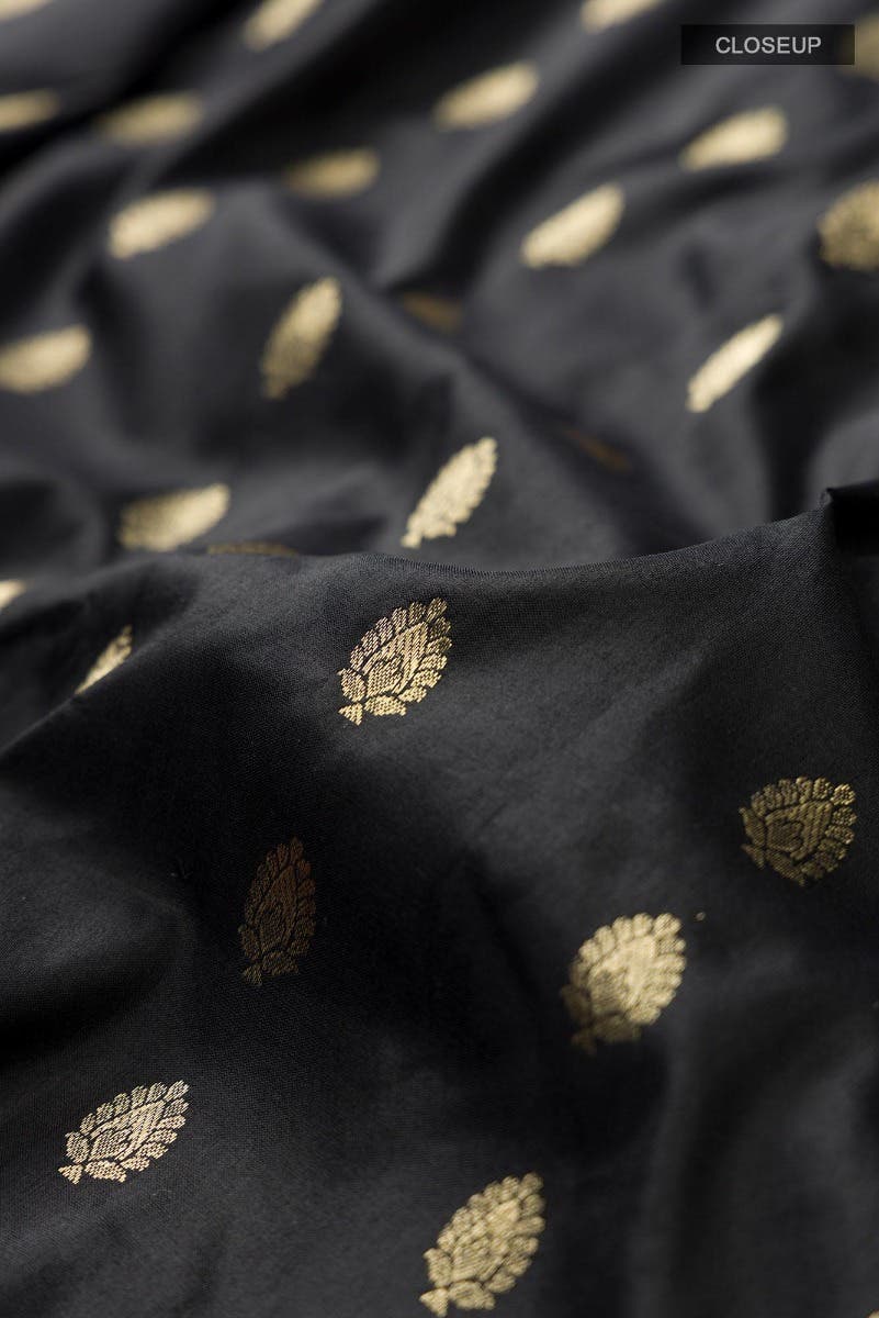 Black Banarasi Katan Silk Saree
