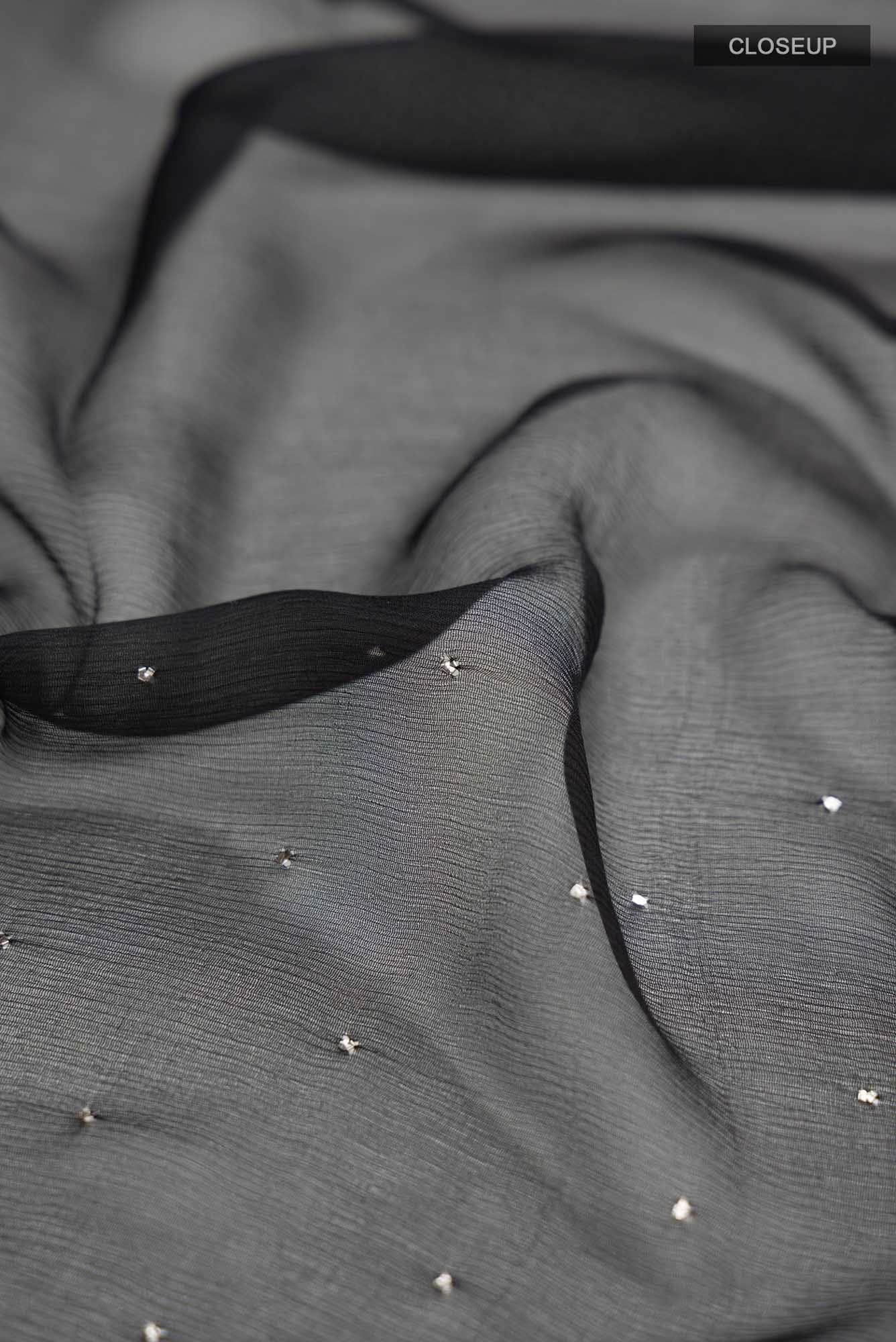 Black Mysore Chiffon Saree