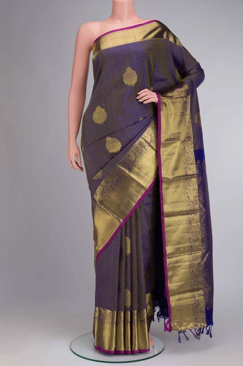 Blue Kanchipuram Silk Saree