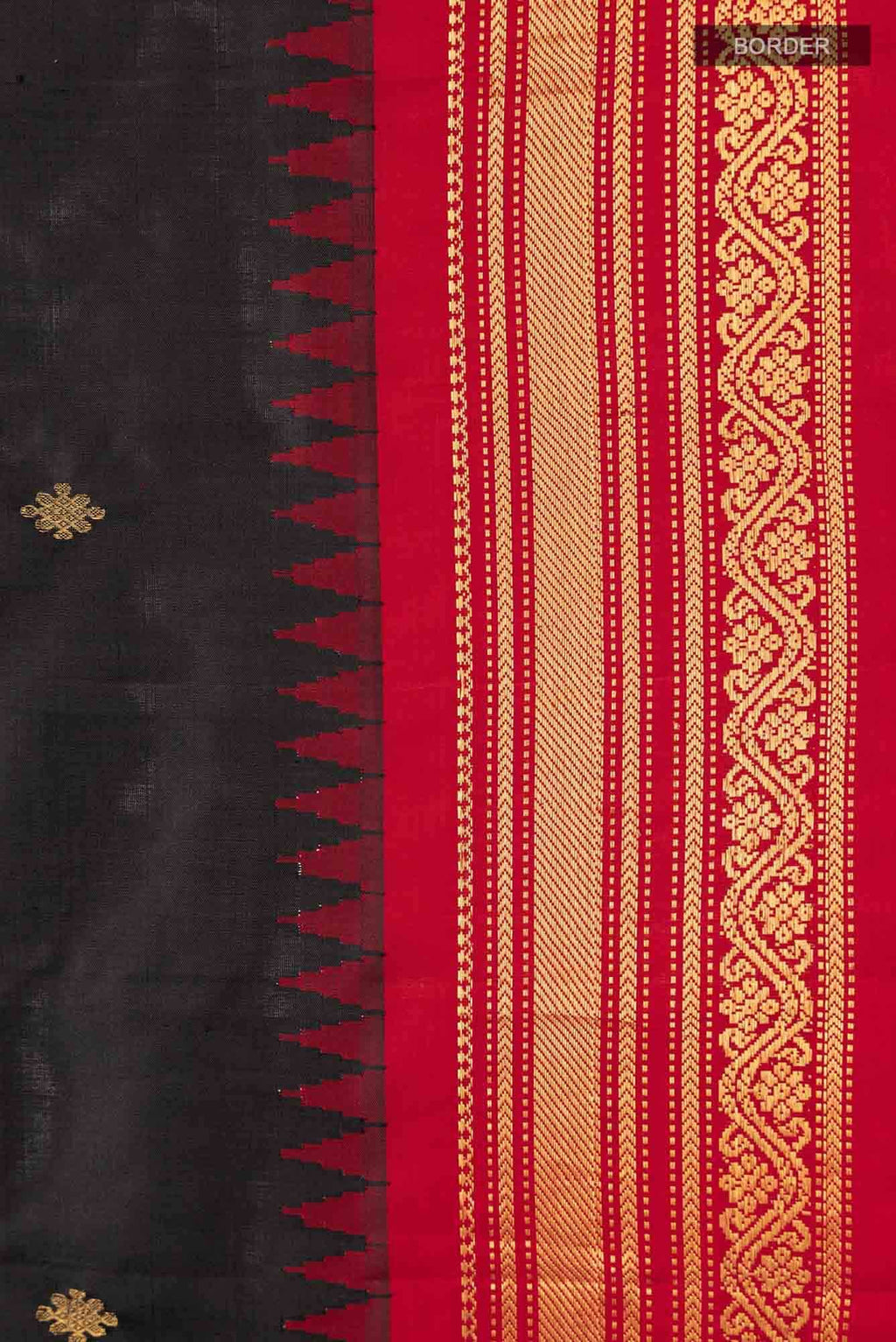 Black Gadwal Silk Saree