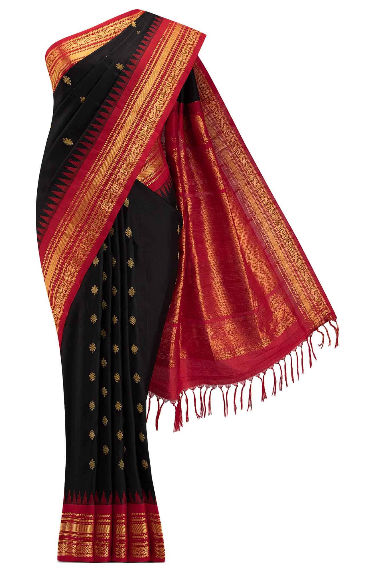 Black Gadwal Silk Saree