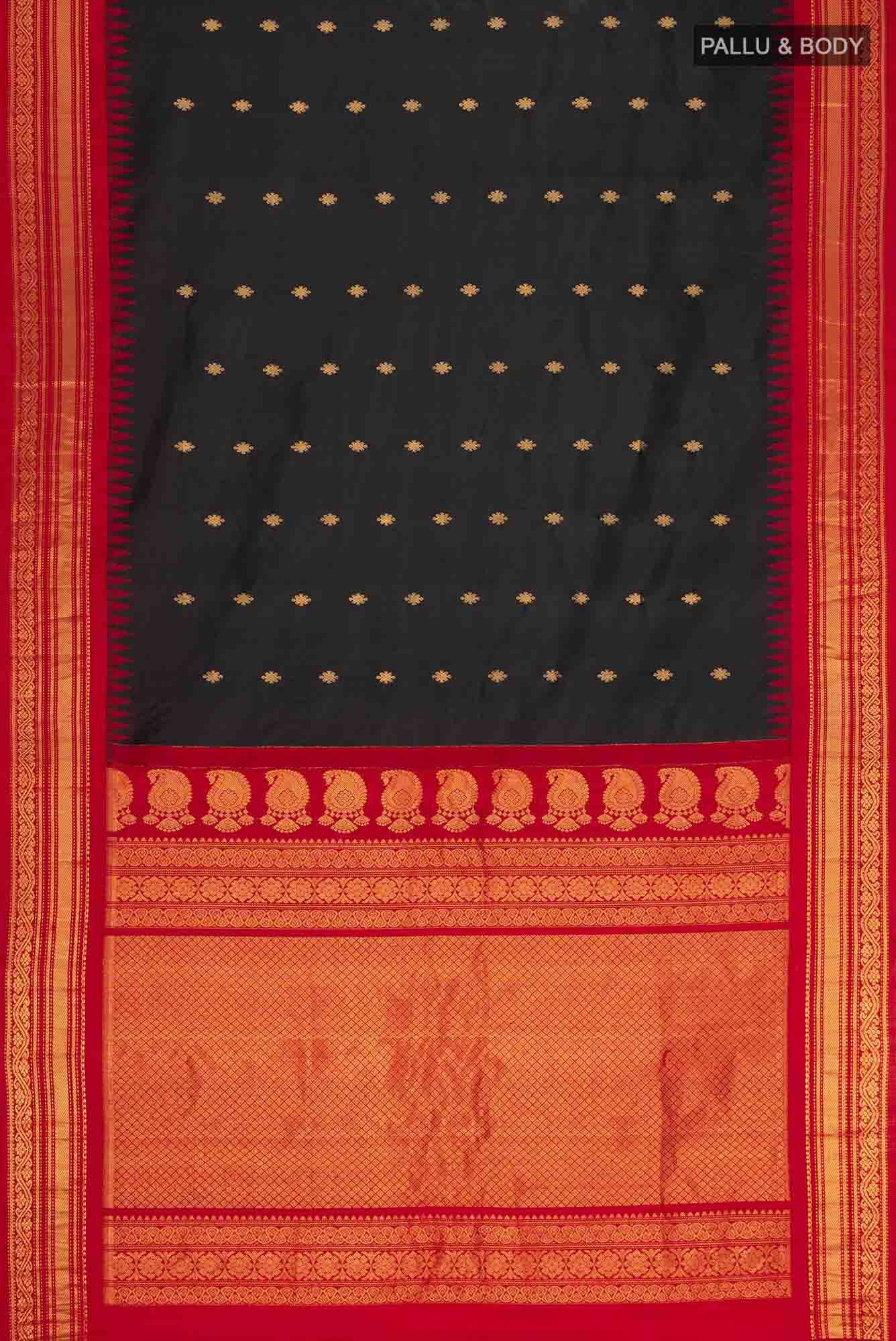 Black Gadwal Silk Saree