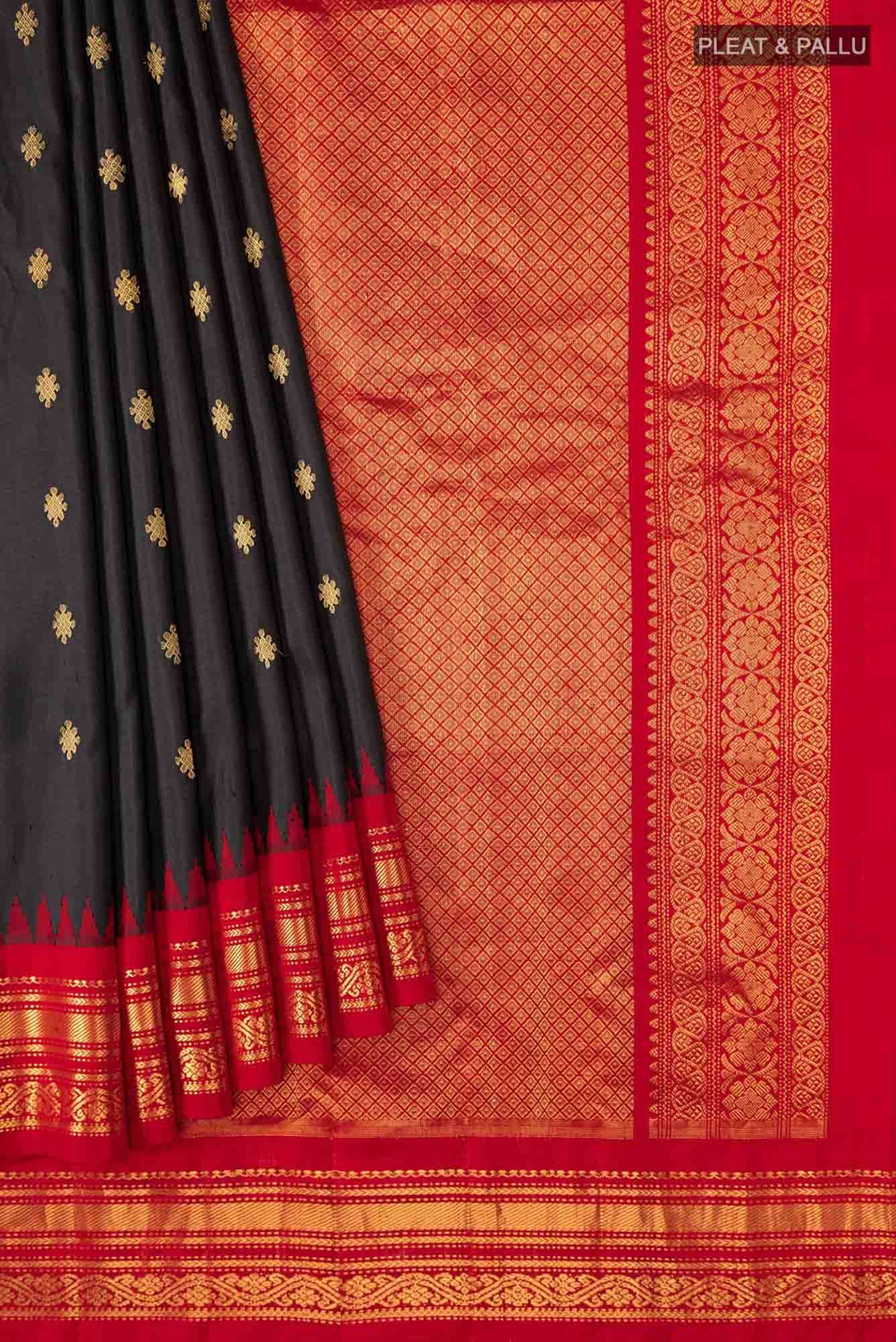 Black Gadwal Silk Saree