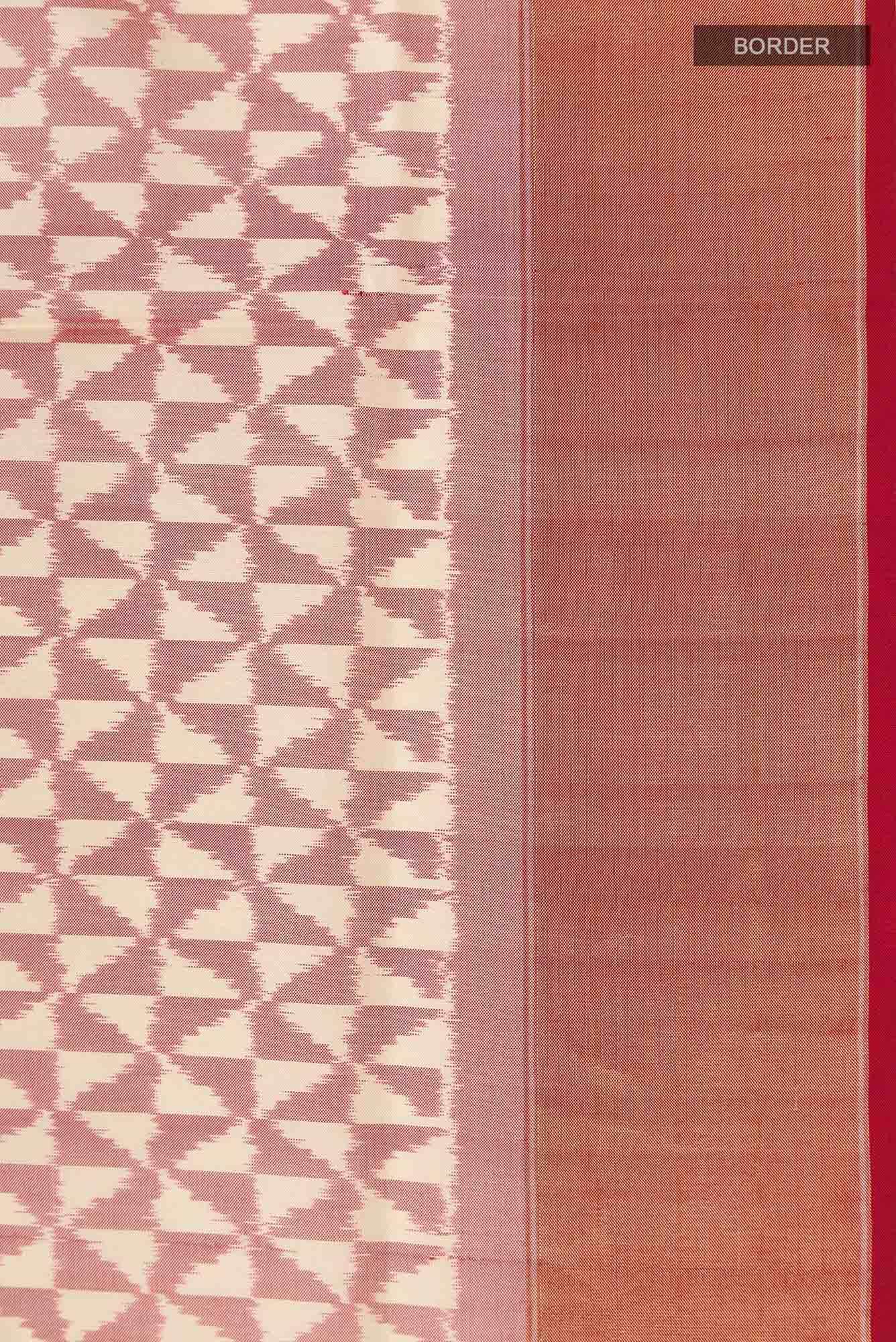 Cream Pochampally Silk Saree