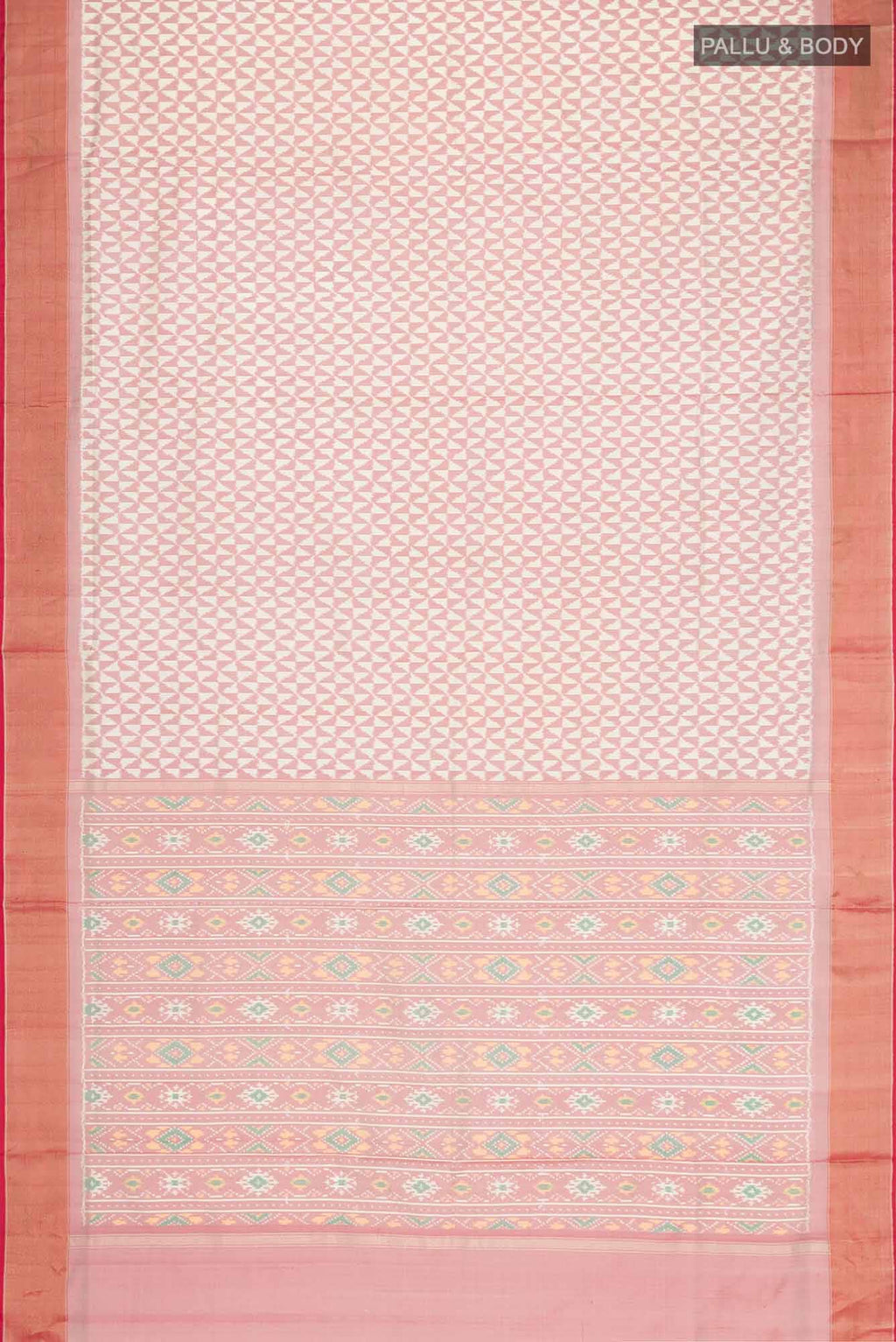 Cream Pochampally Silk Saree