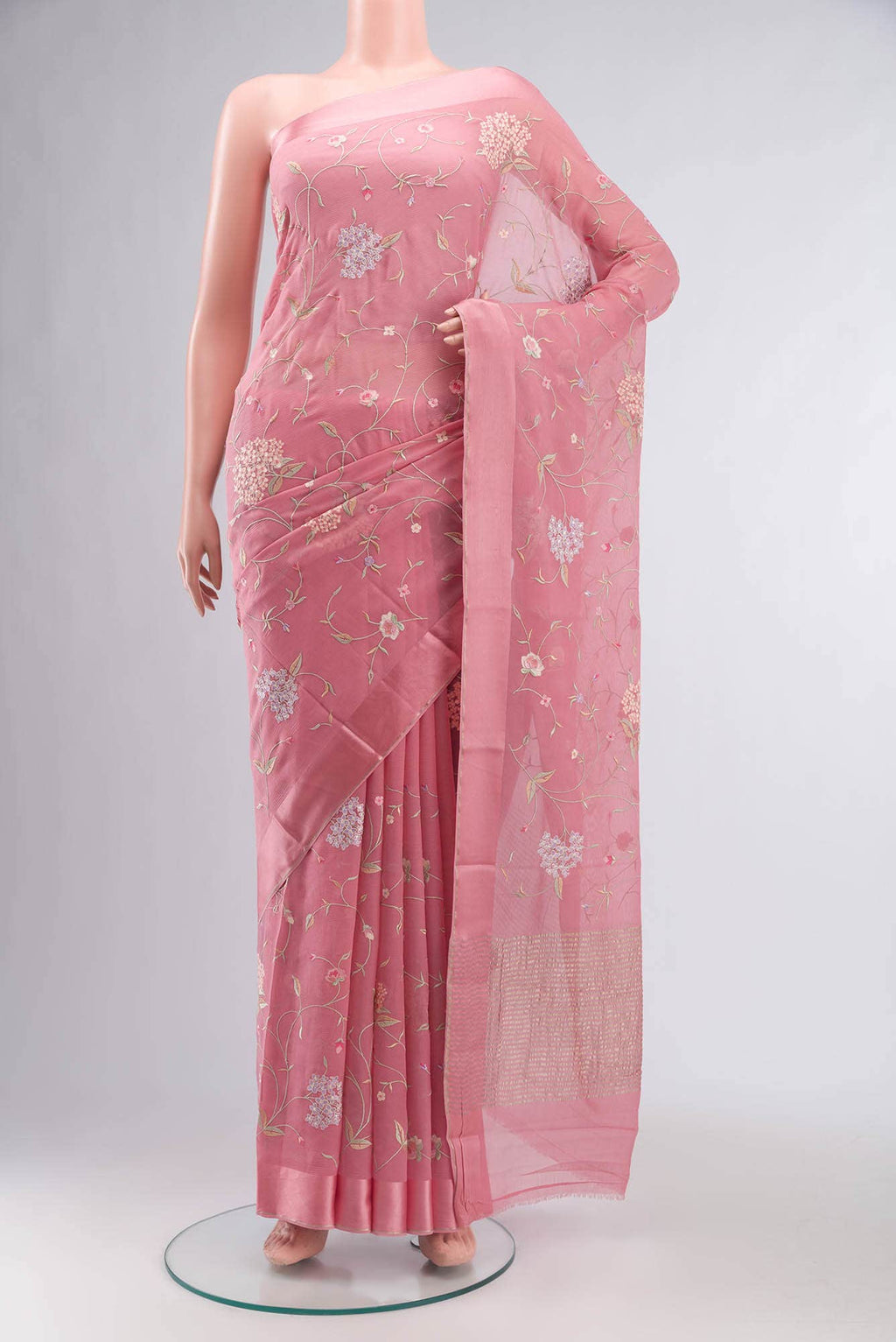 Coral Mysore Chiffon Saree