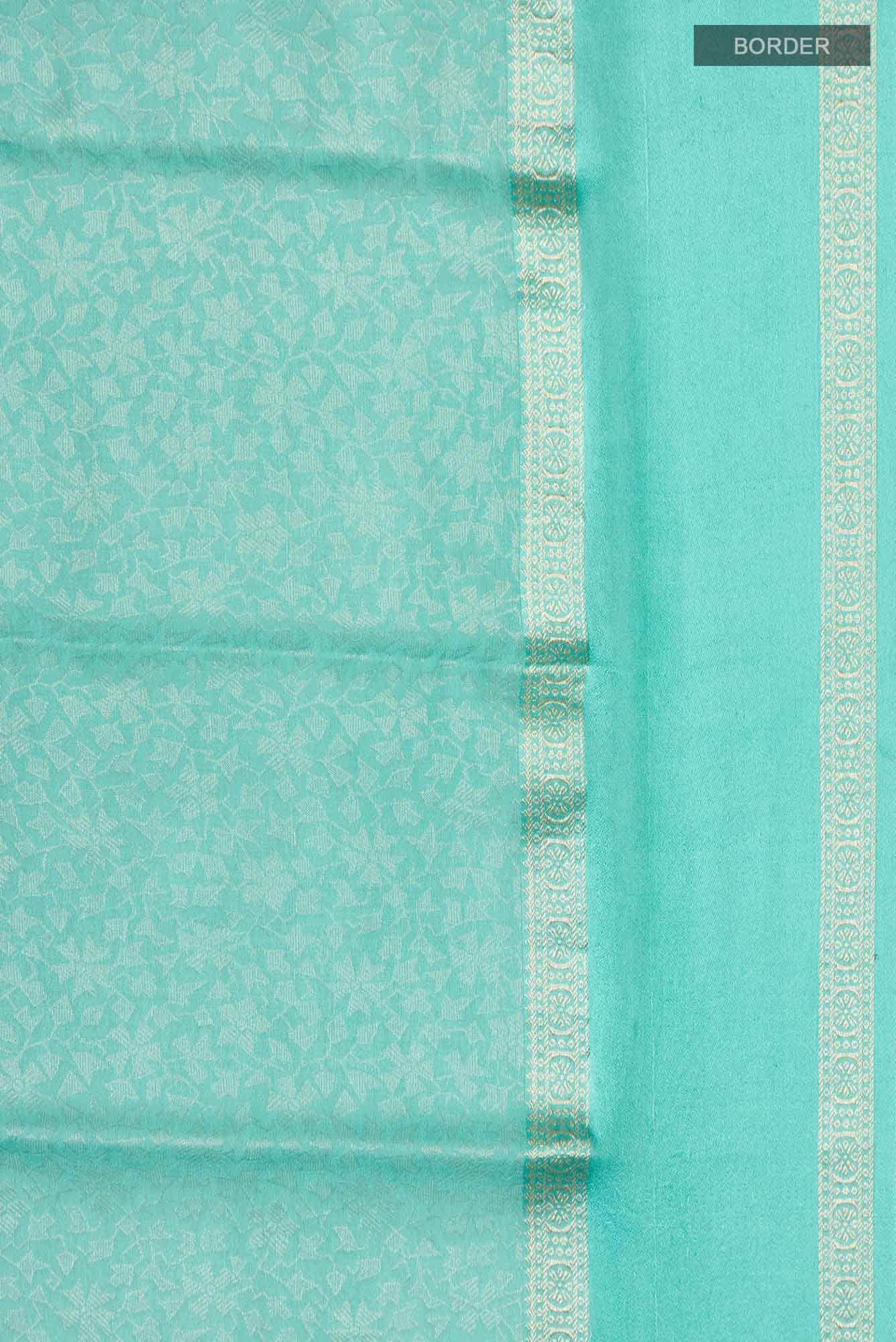 Sea Green Mysore Crepe Saree