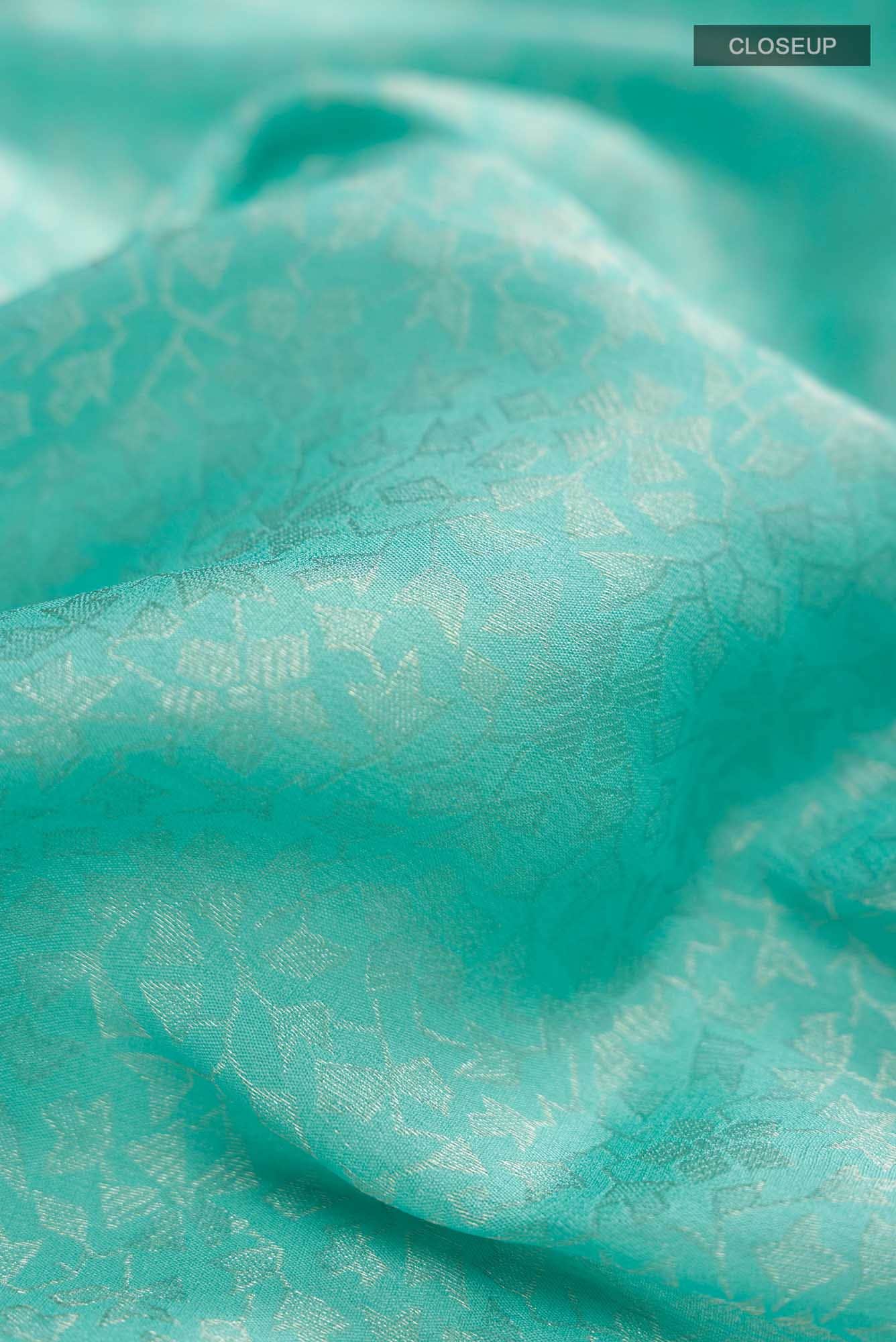 Sea Green Mysore Crepe Saree