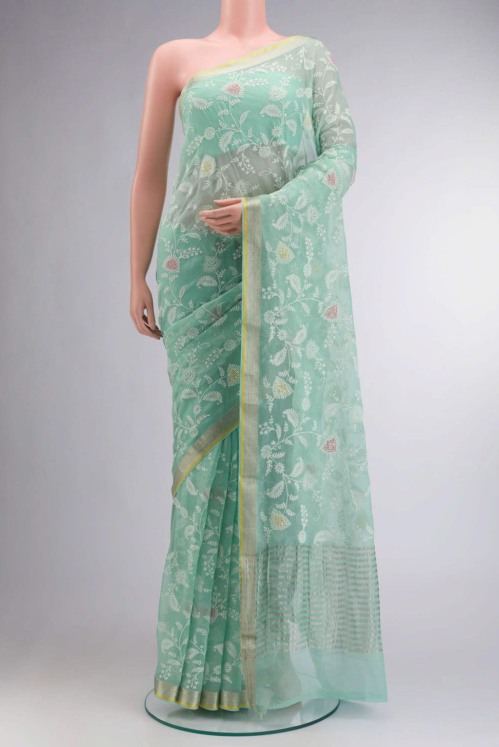 Green Chiffon Saree