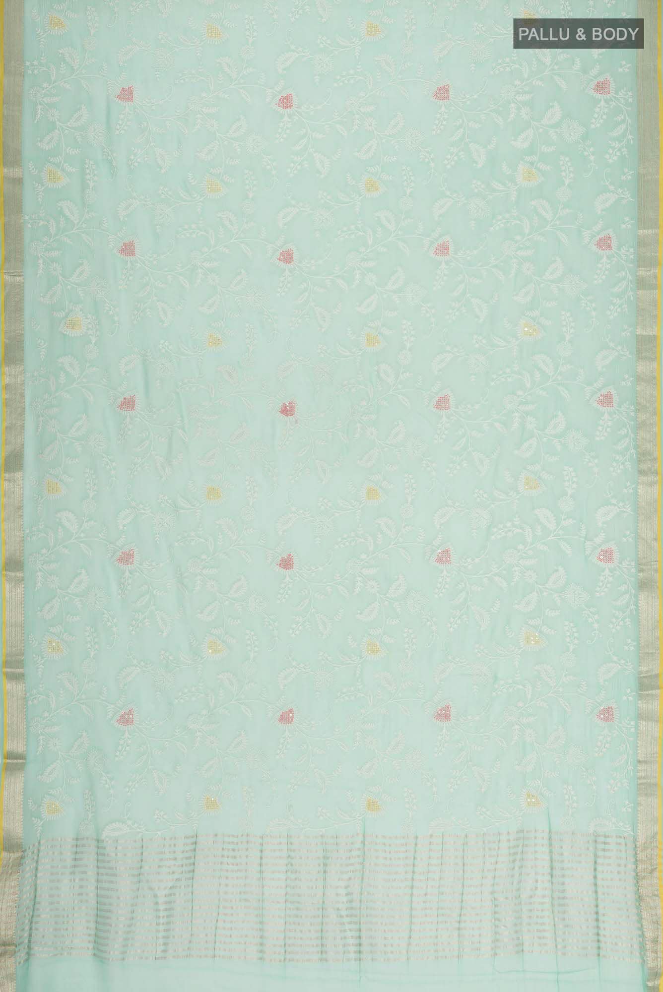 Green Chiffon Saree