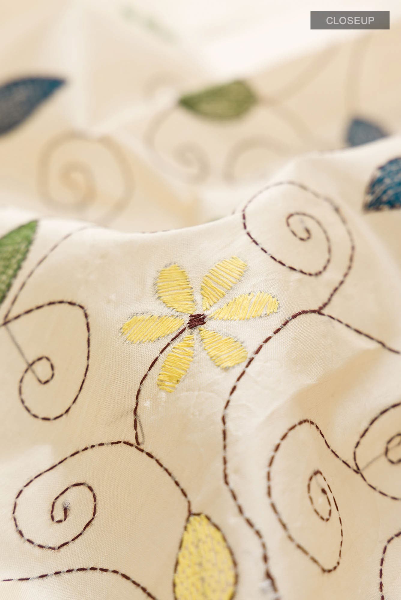 Beige Tussar Silk Saree