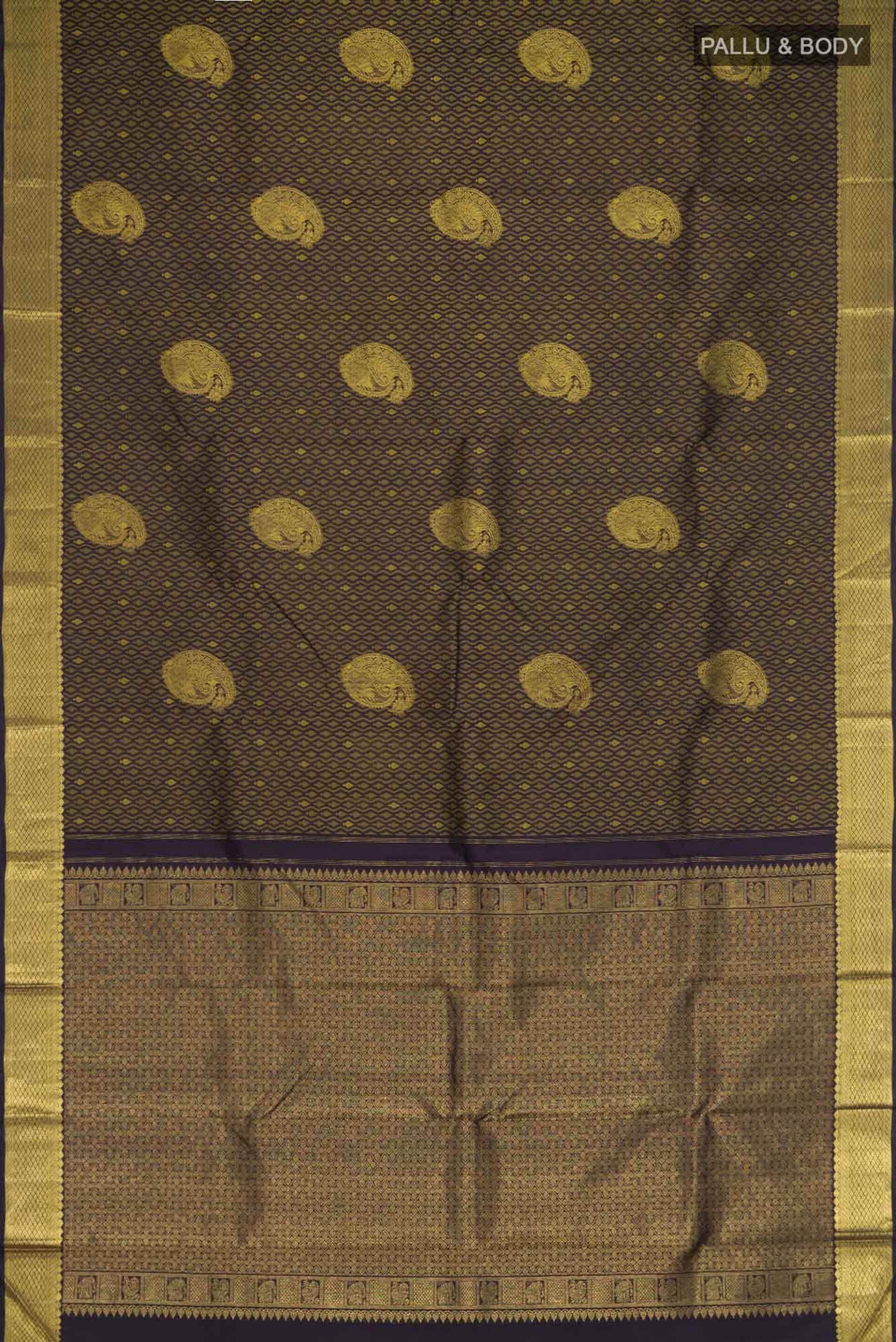 Navy Blue Kanchipuram Silk Saree