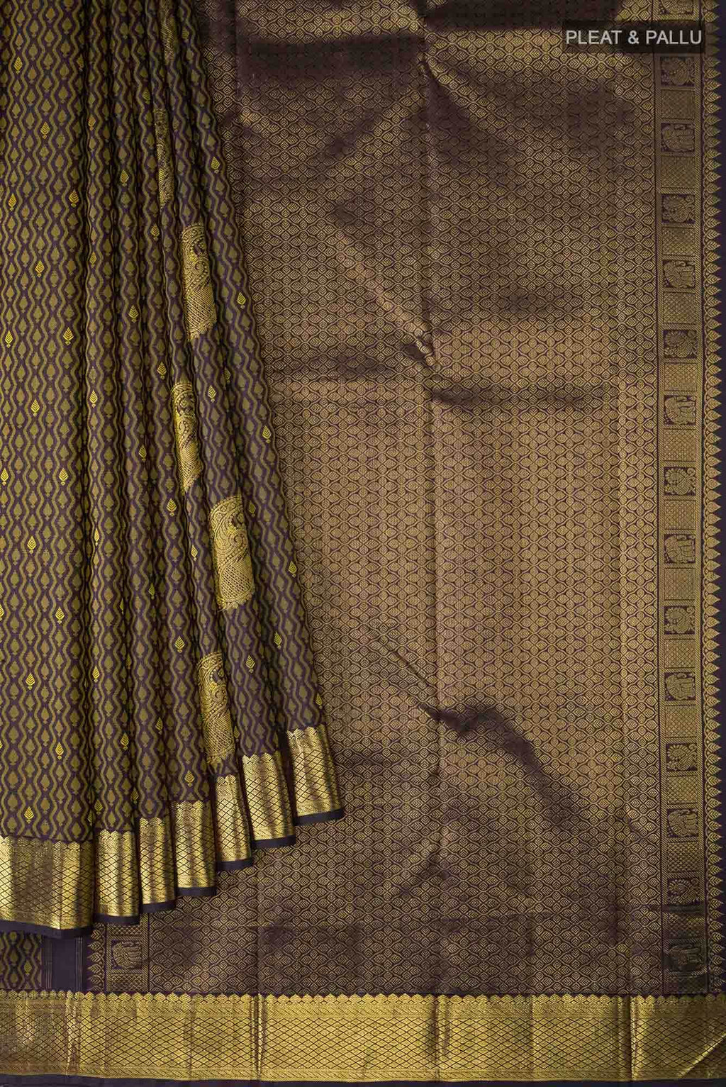 Navy Blue Kanchipuram Silk Saree