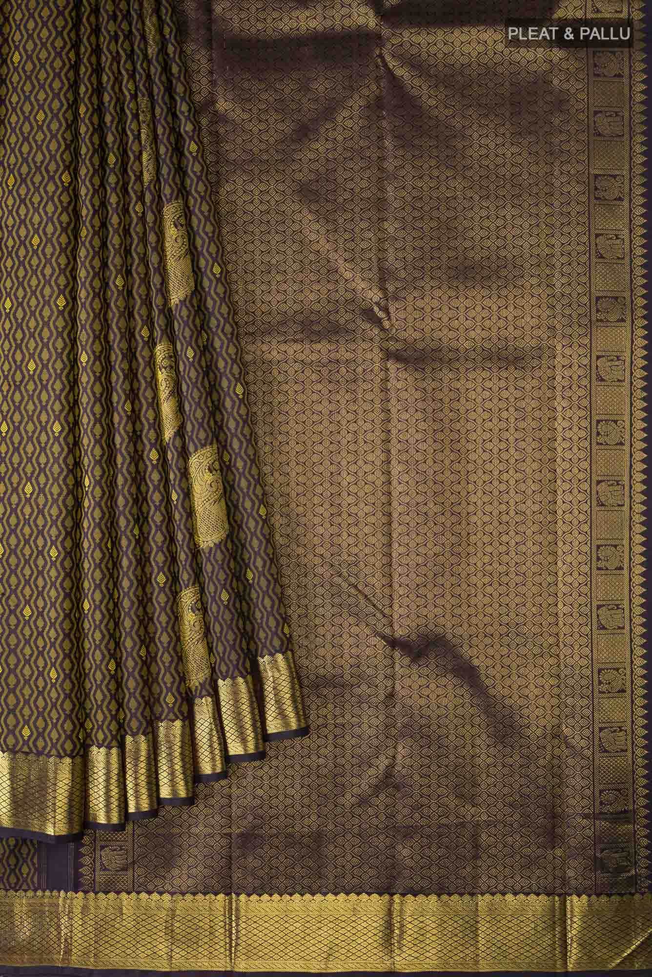 Navy Blue Kanchipuram Silk Saree