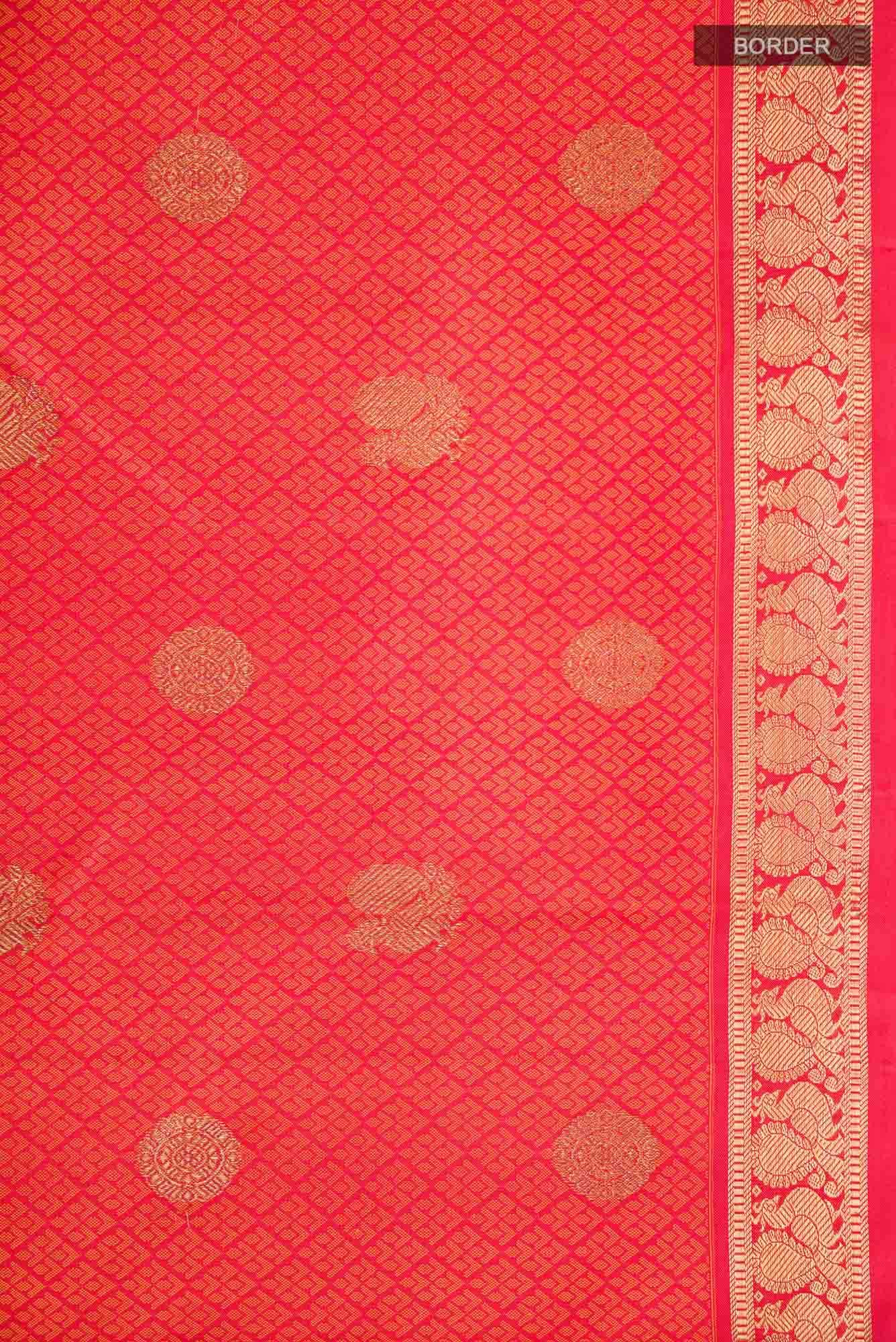Red Dual Tone Kanchipuram Silk Saree