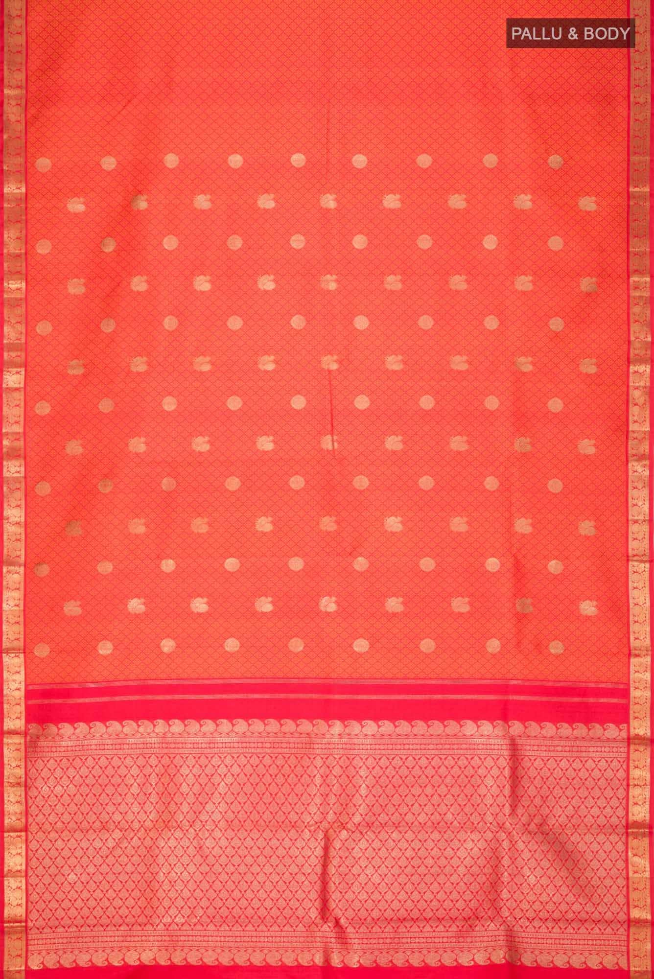 Red Dual Tone Kanchipuram Silk Saree