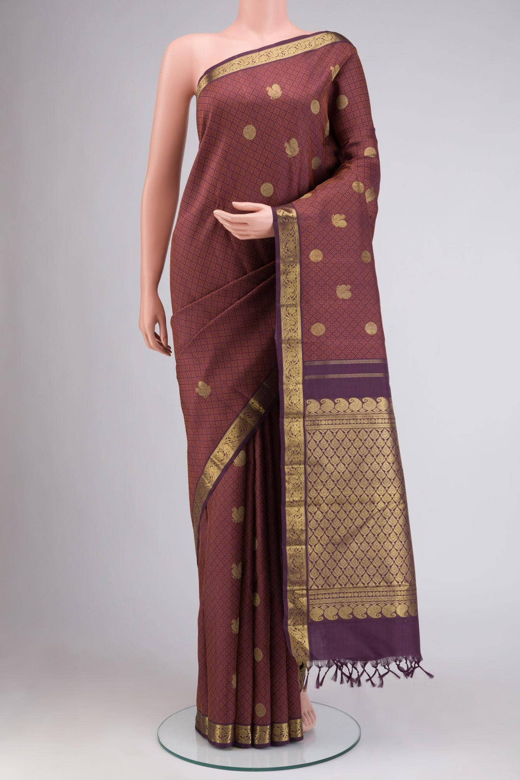 Brown Kanchipuram Silk Saree