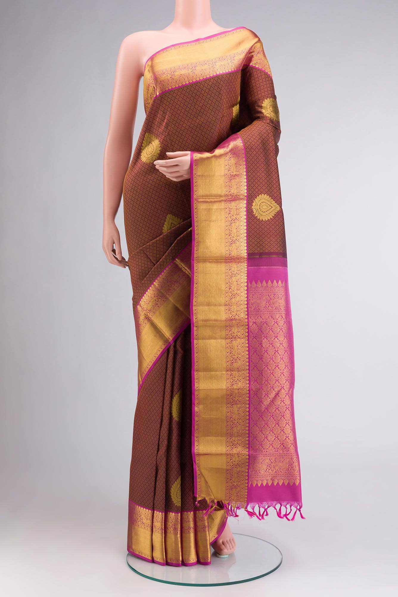 Maroon Kanchipuram Silk Saree