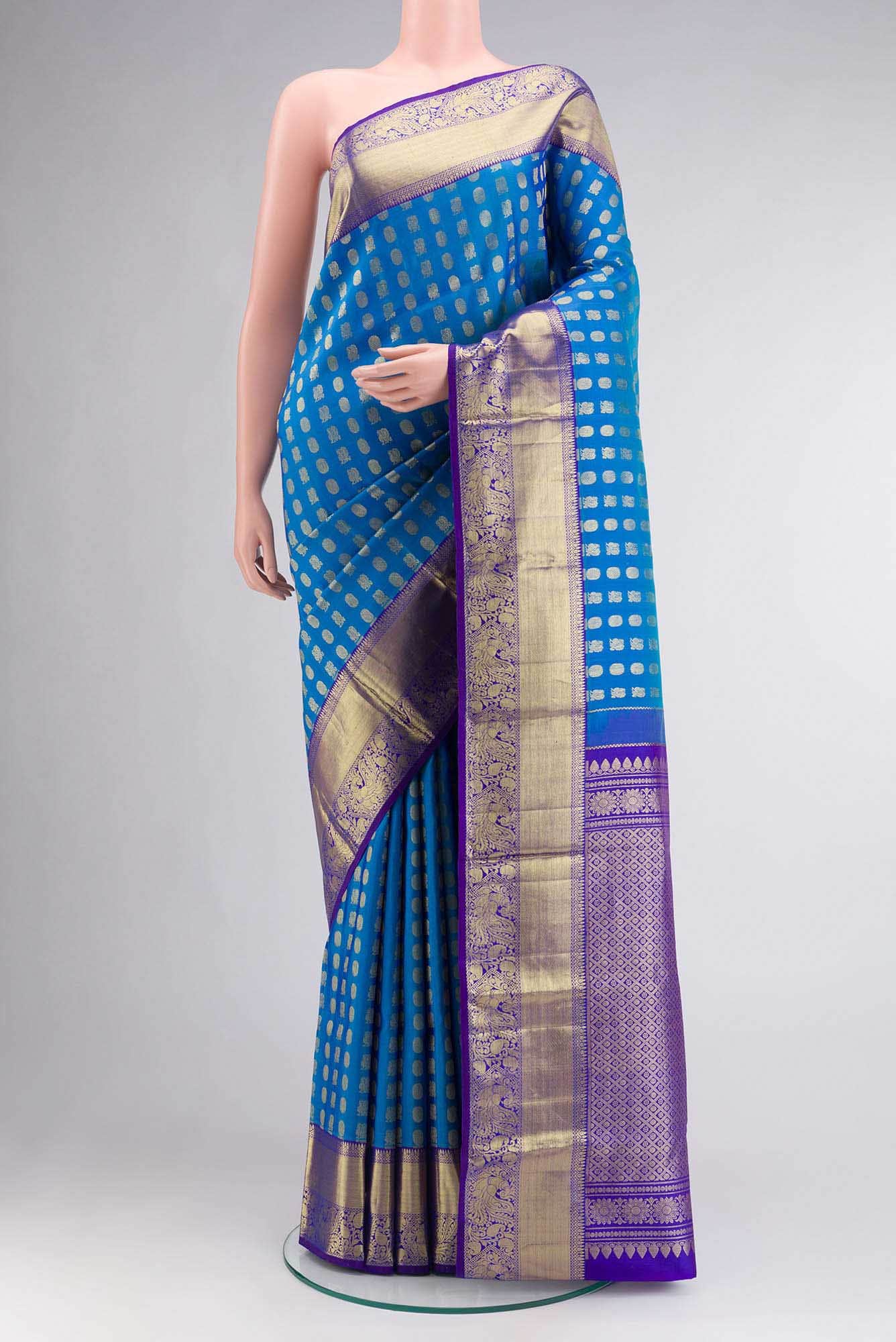 Blue Kanchipuram Silk Saree