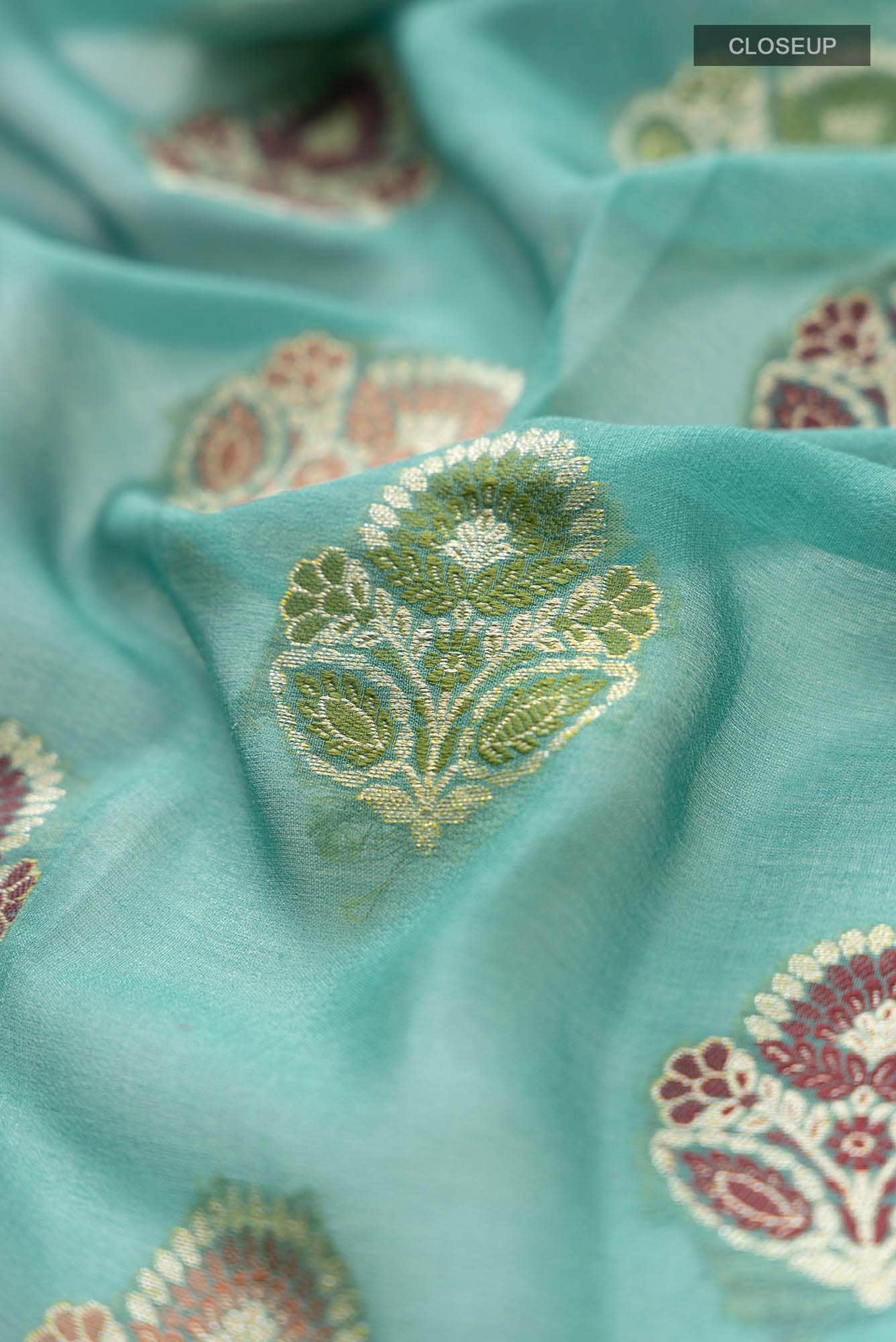 Green Banarasi Georgette Saree