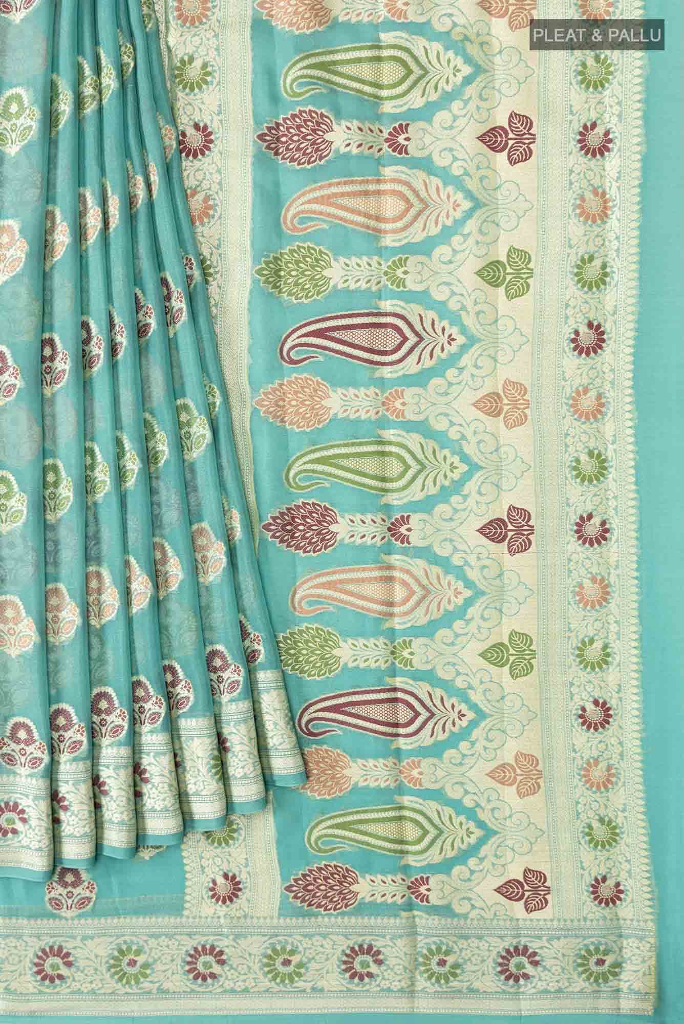 Green Banarasi Georgette Saree