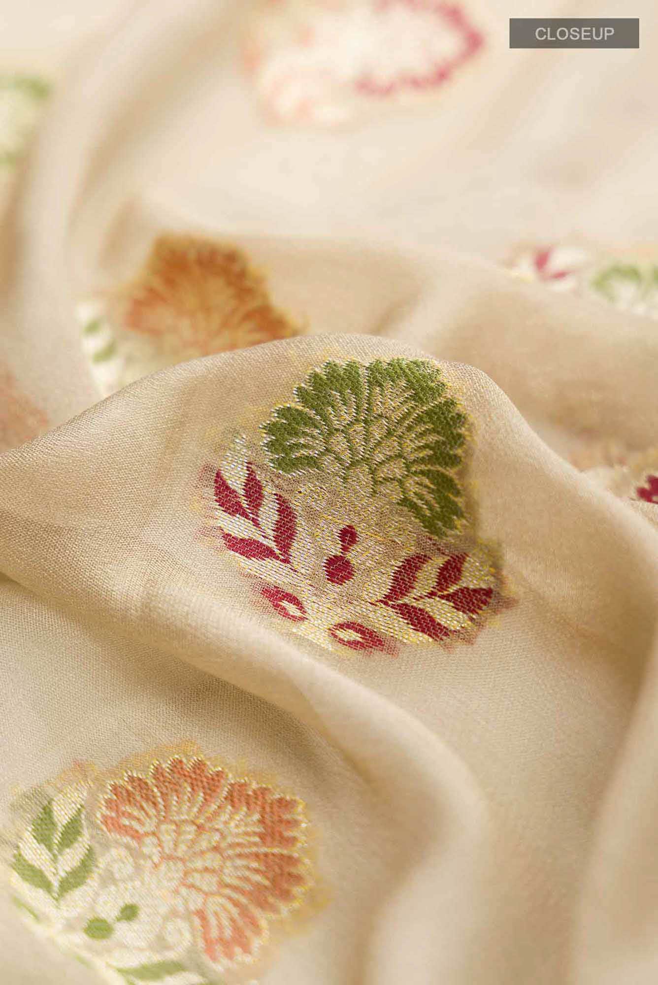 Beige Banarasi Georgette Saree