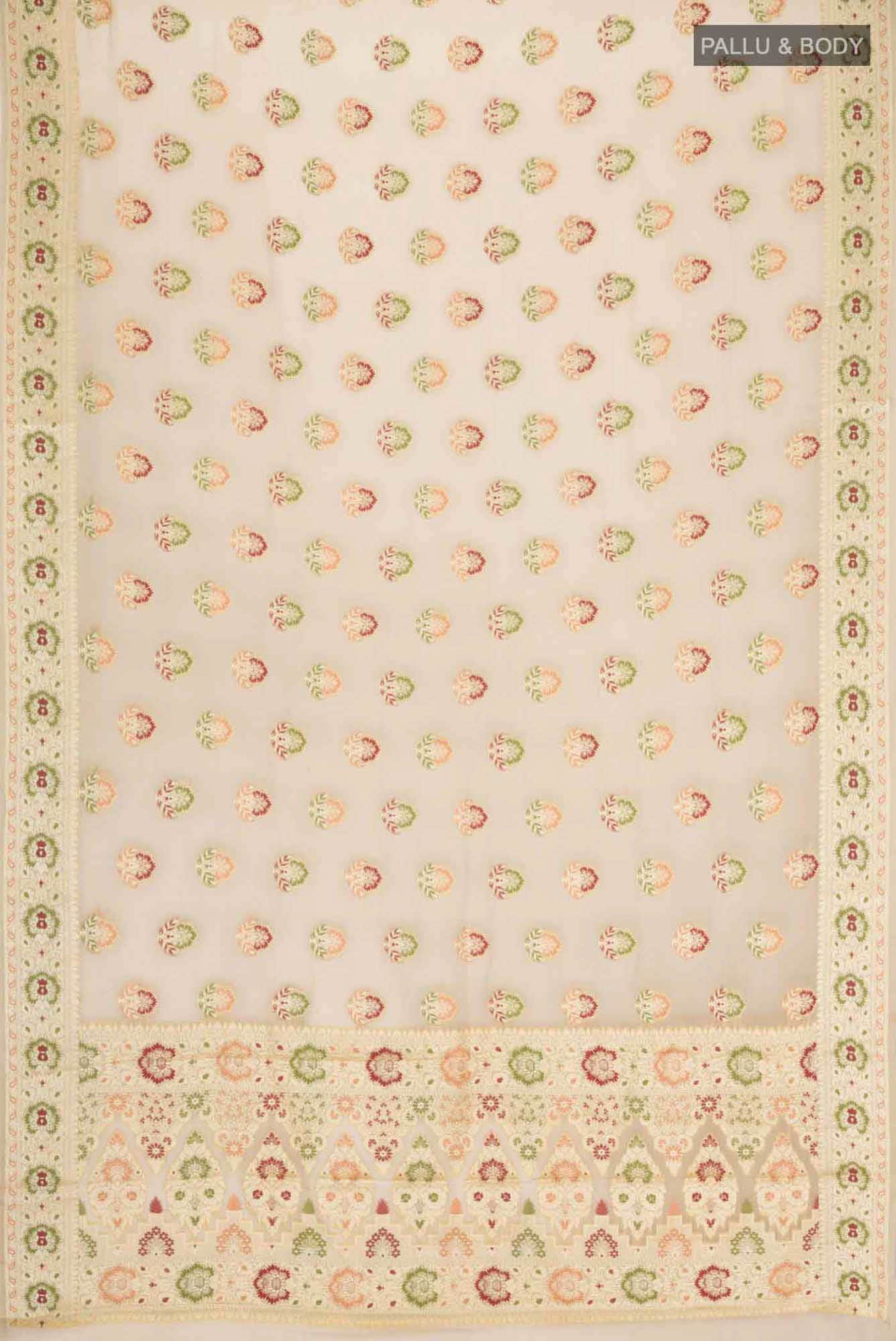 Beige Banarasi Georgette Saree