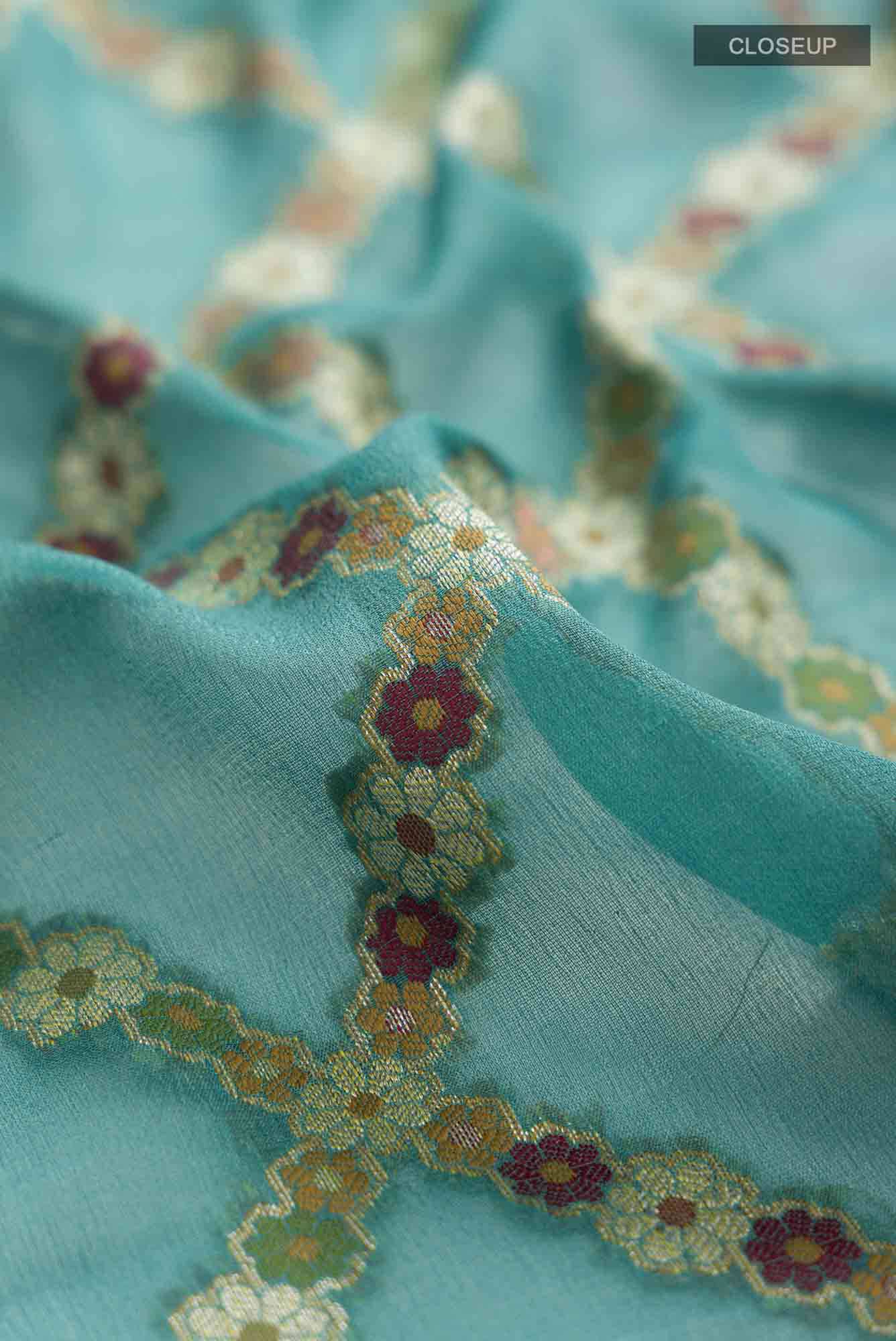 Green Banarasi Georgette Saree