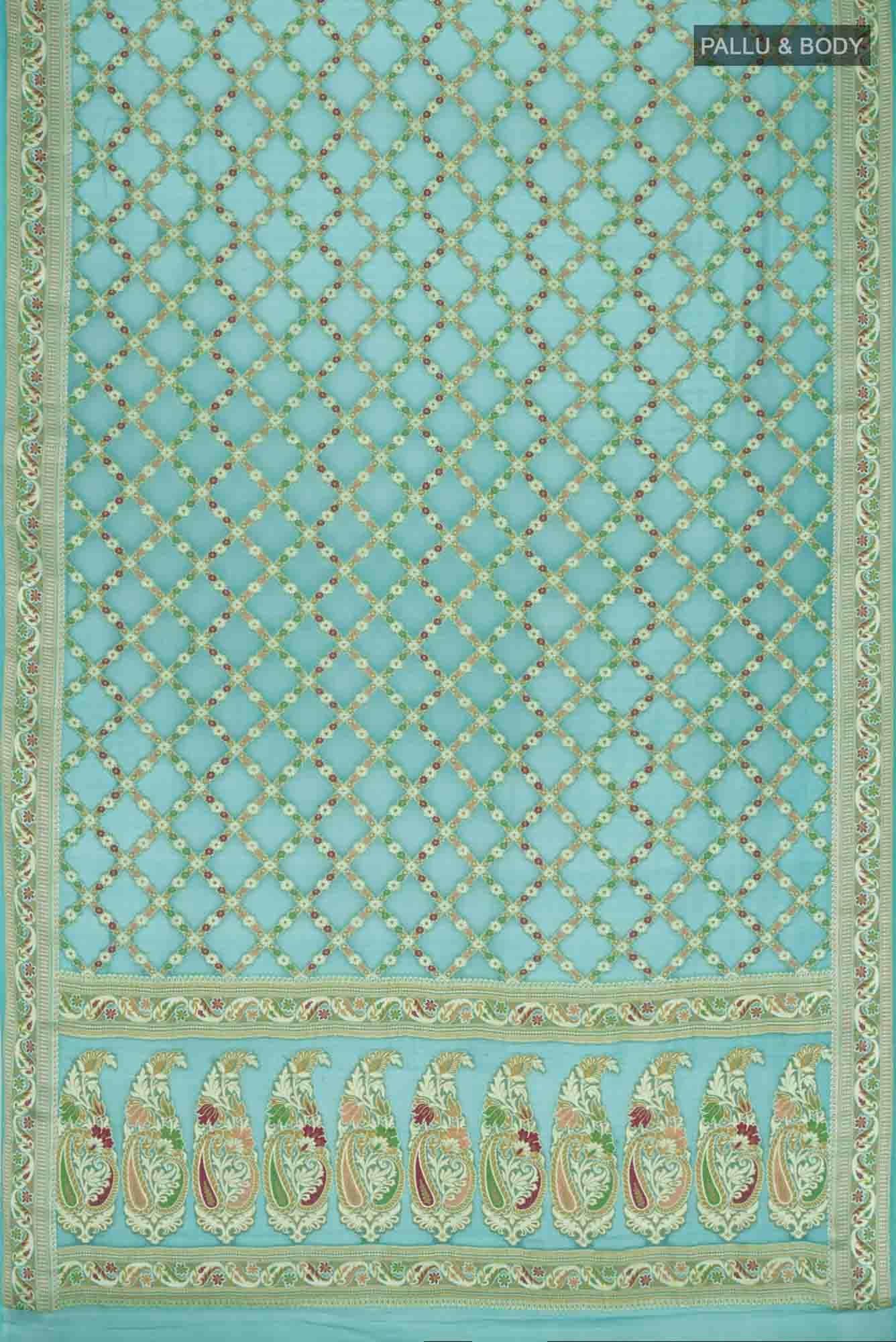 Green Banarasi Georgette Saree