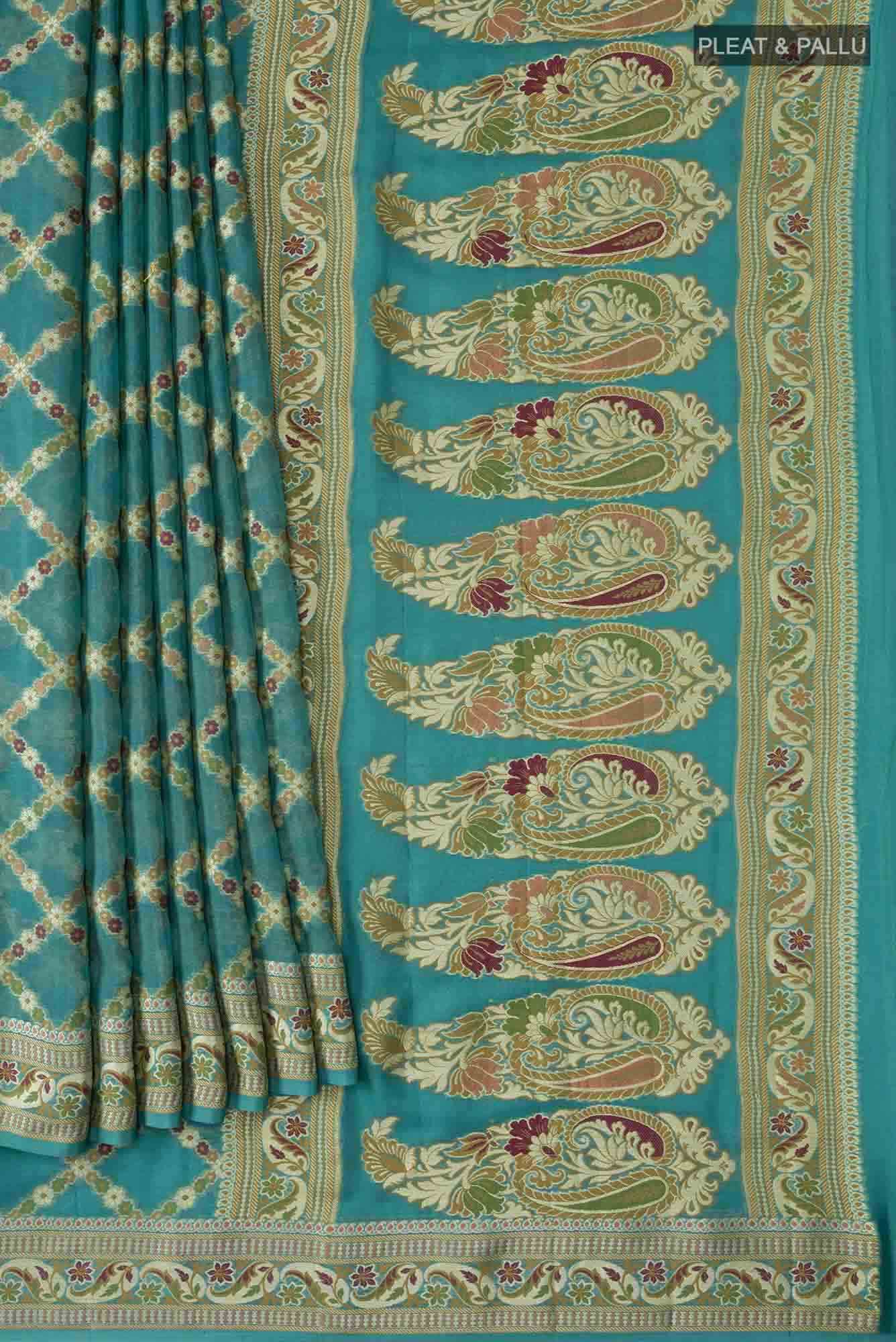 Green Banarasi Georgette Saree