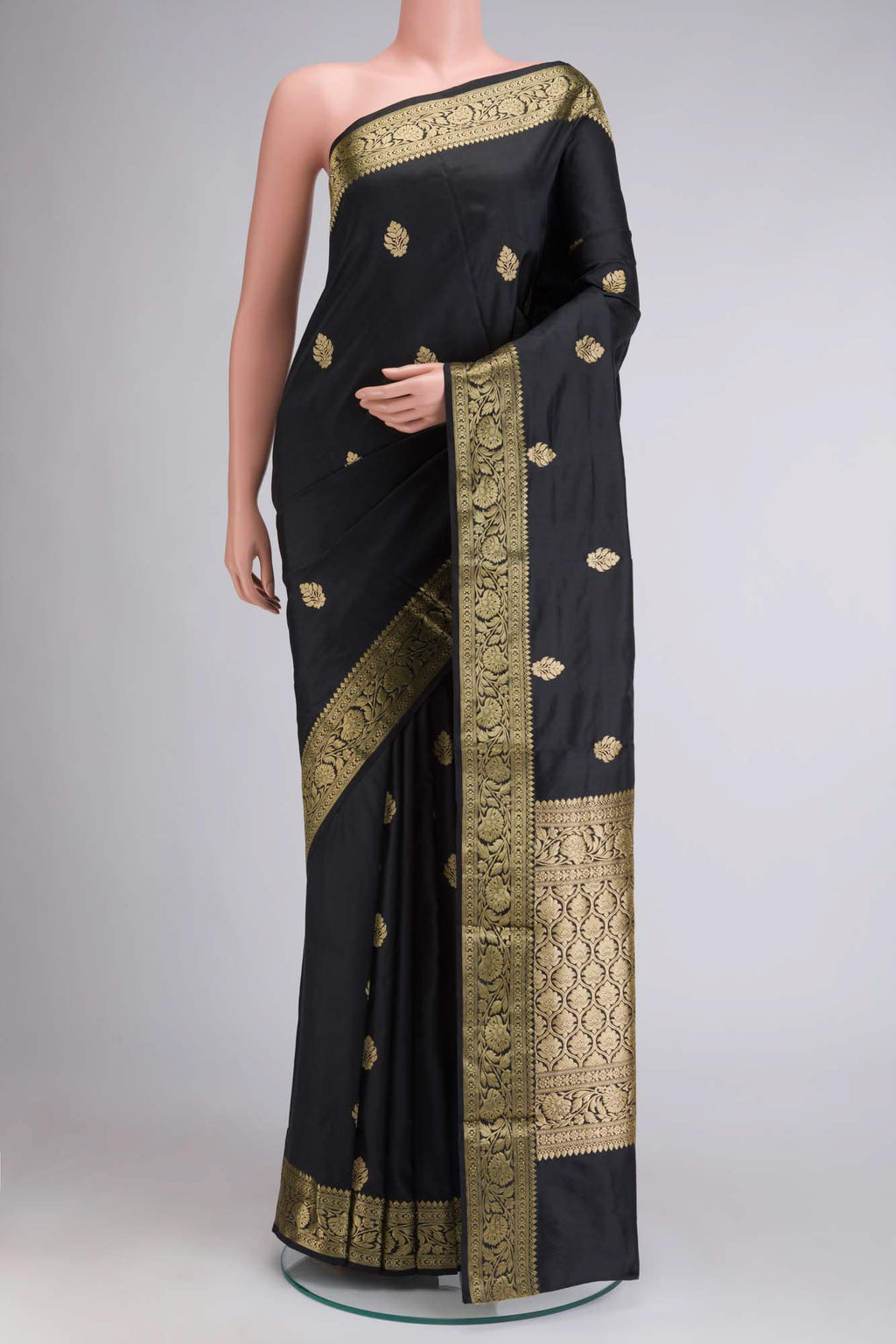 Black Banarasi Katan Silk Saree