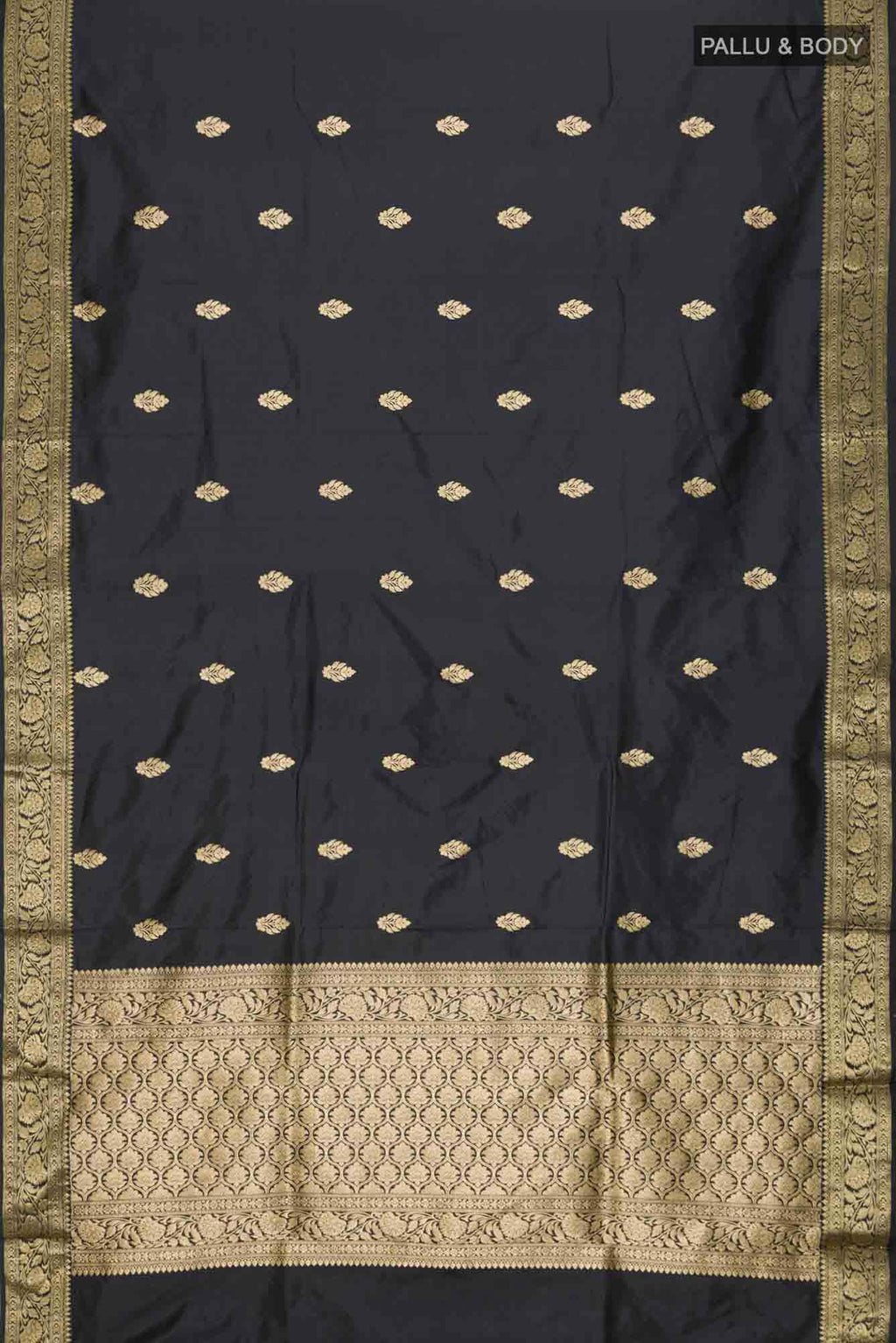 Black Banarasi Katan Silk Saree