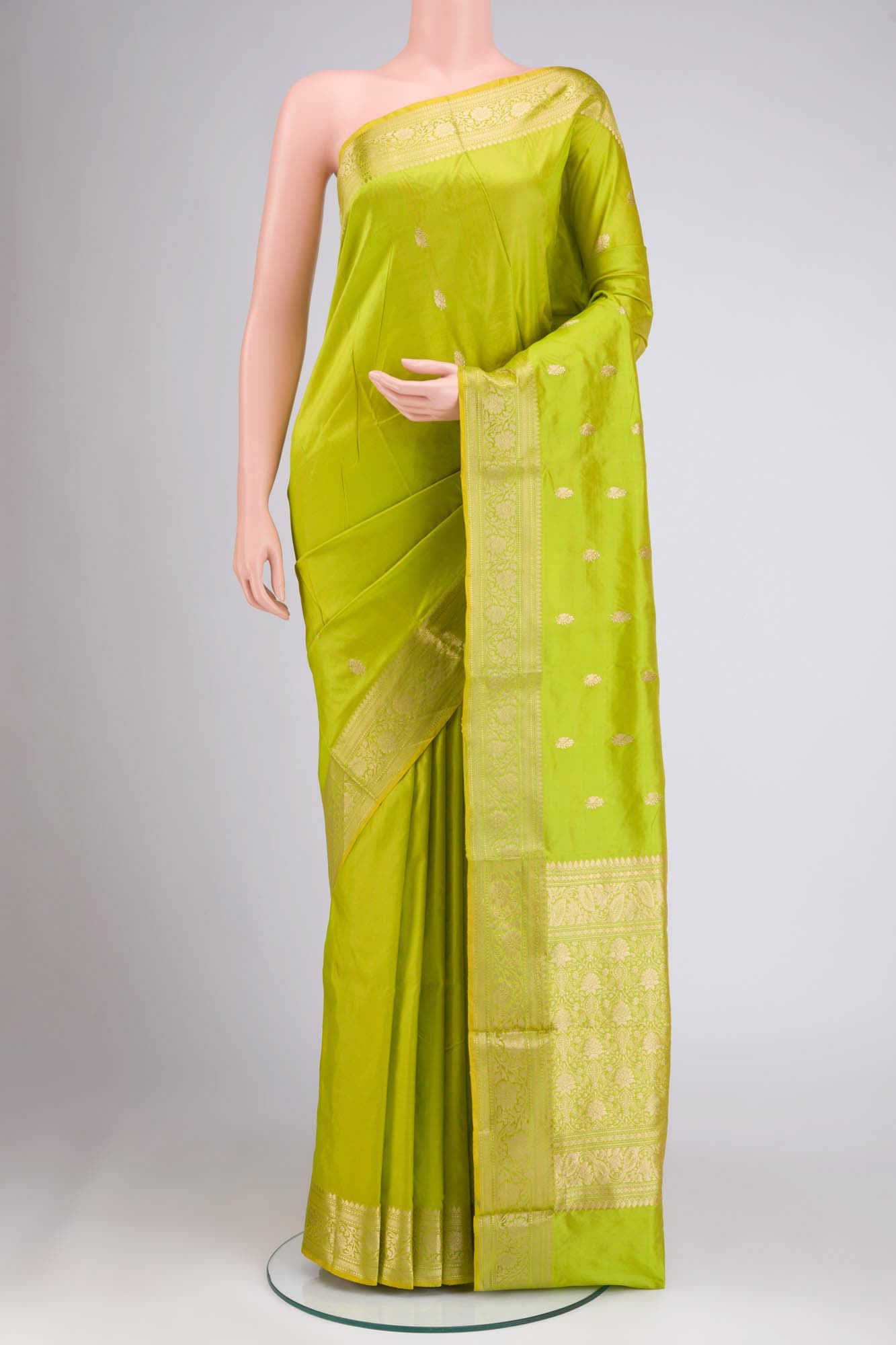 Green Banarasi Katan Silk Saree