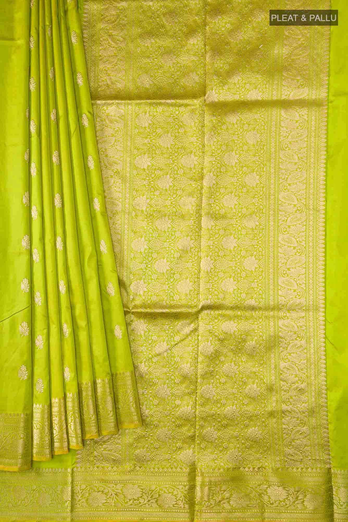Green Banarasi Katan Silk Saree