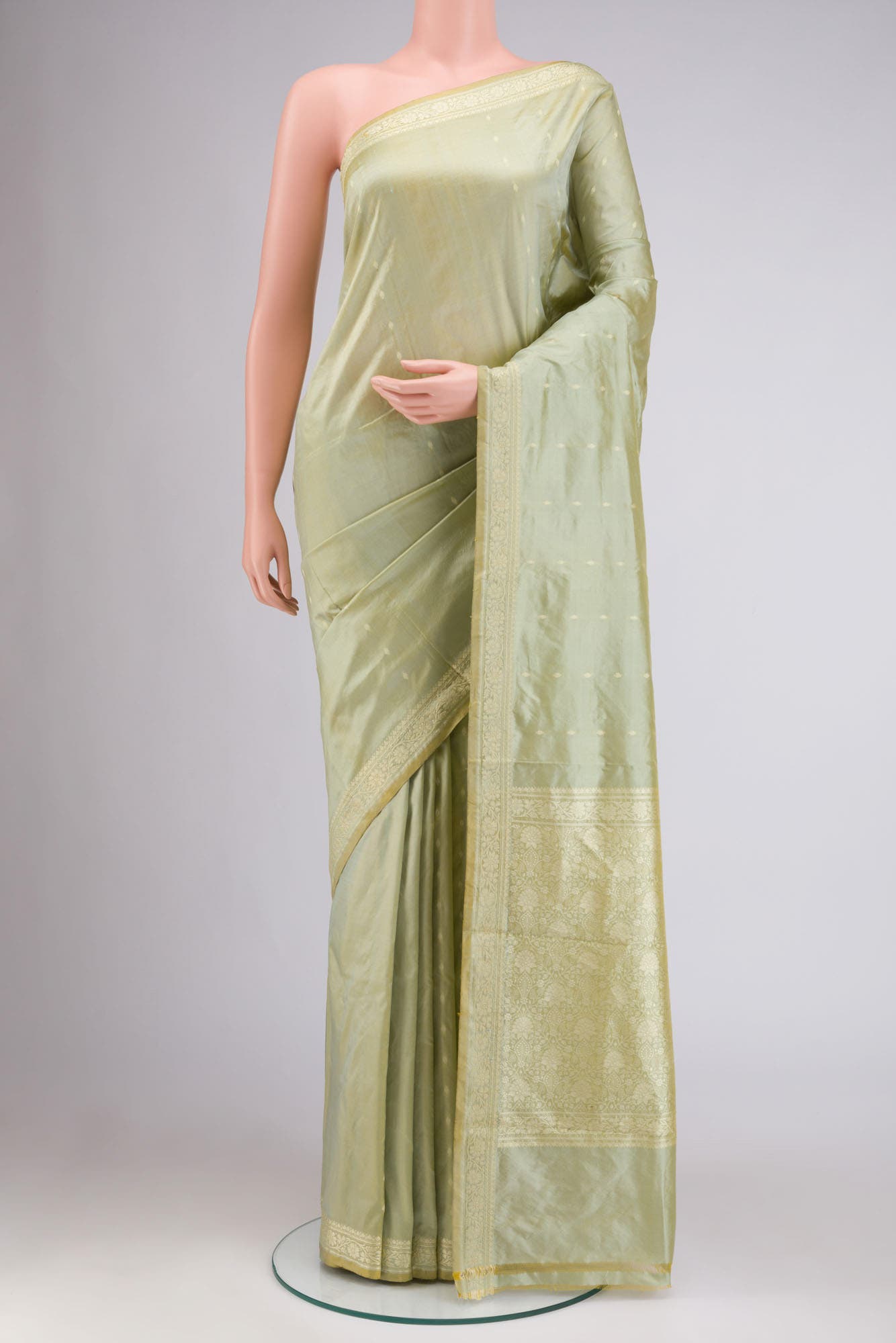 Green Banarasi Katan Silk Saree