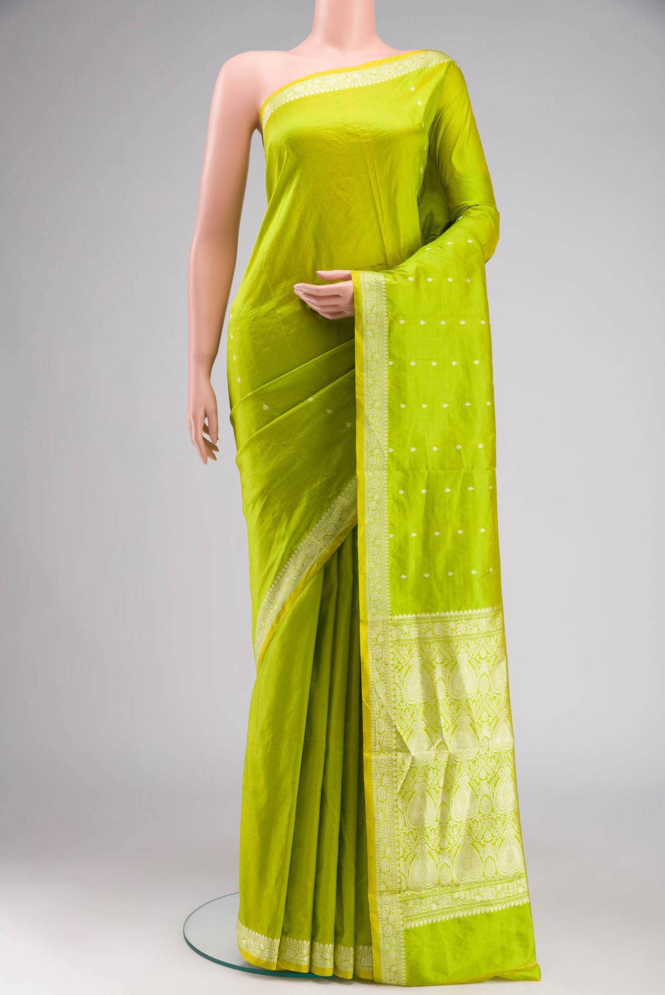 Green Banarasi Katan Silk Saree