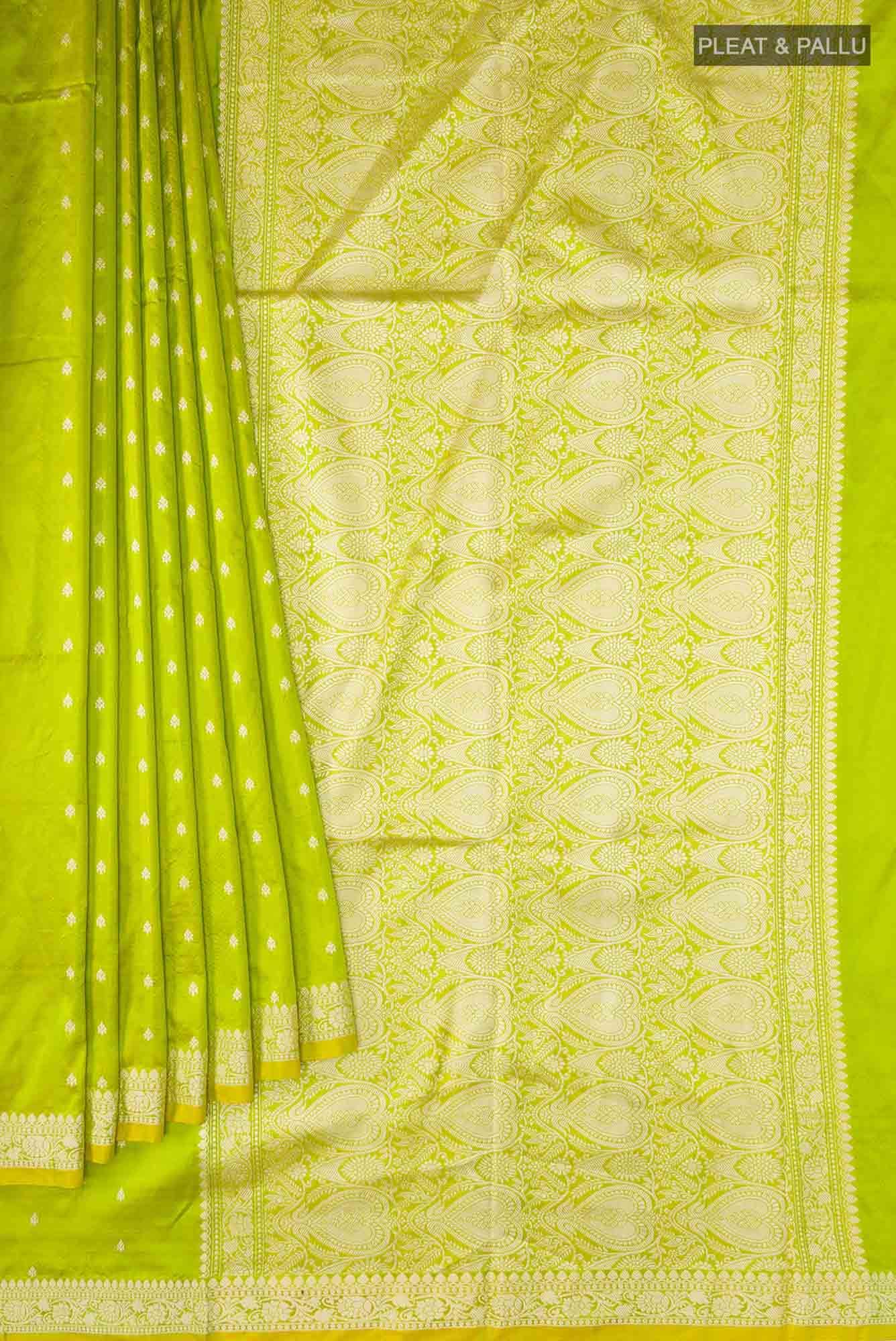 Green Banarasi Katan Silk Saree
