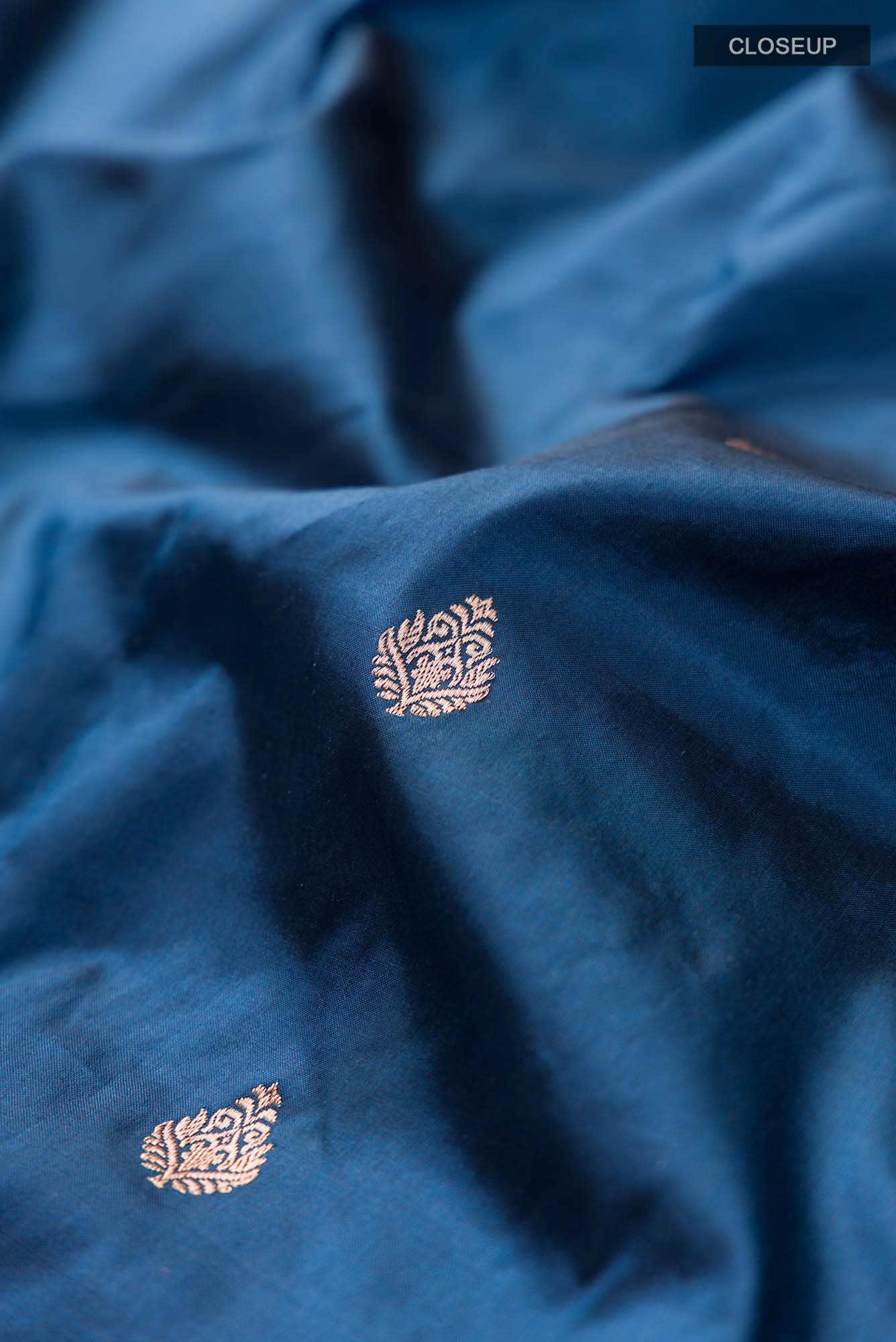 Blue Banarasi Katan Silk Saree