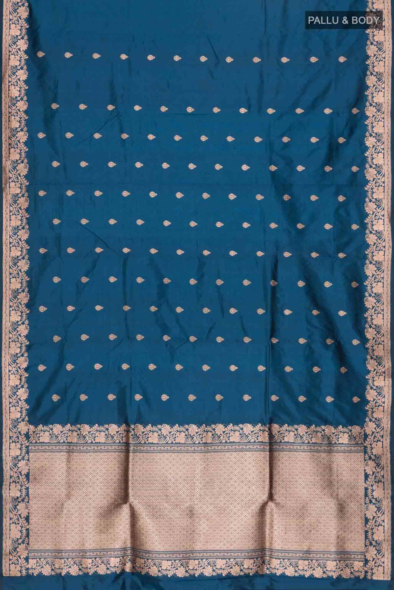 Blue Banarasi Katan Silk Saree
