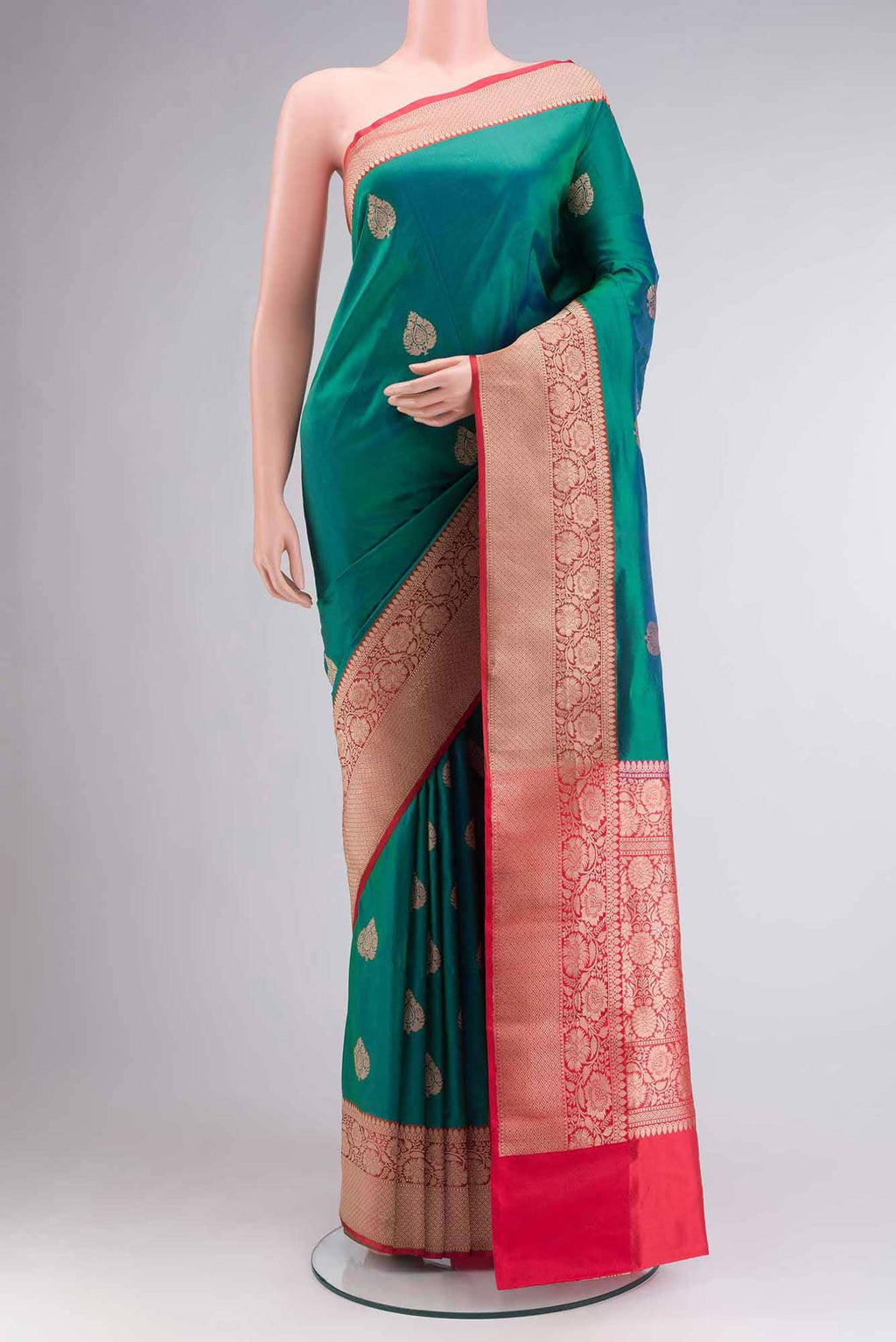Green Banarasi Katan Silk Saree